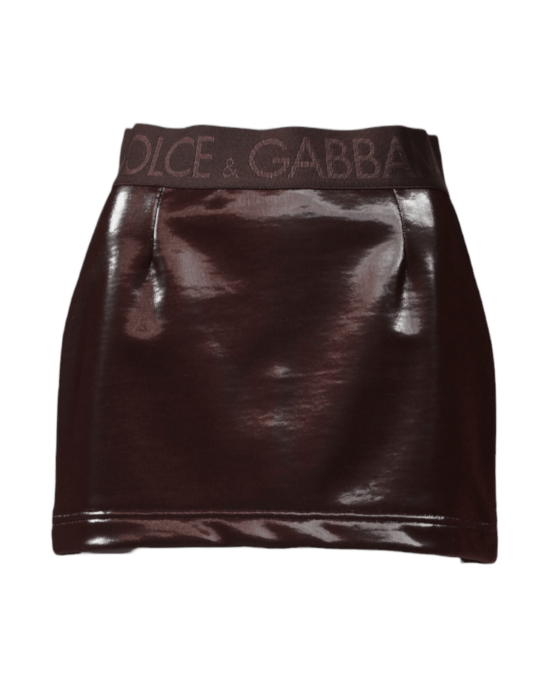 Dolce & Gabbana Brown Cotton Dark Fitted High Waist Mini Skirt Glam Steals