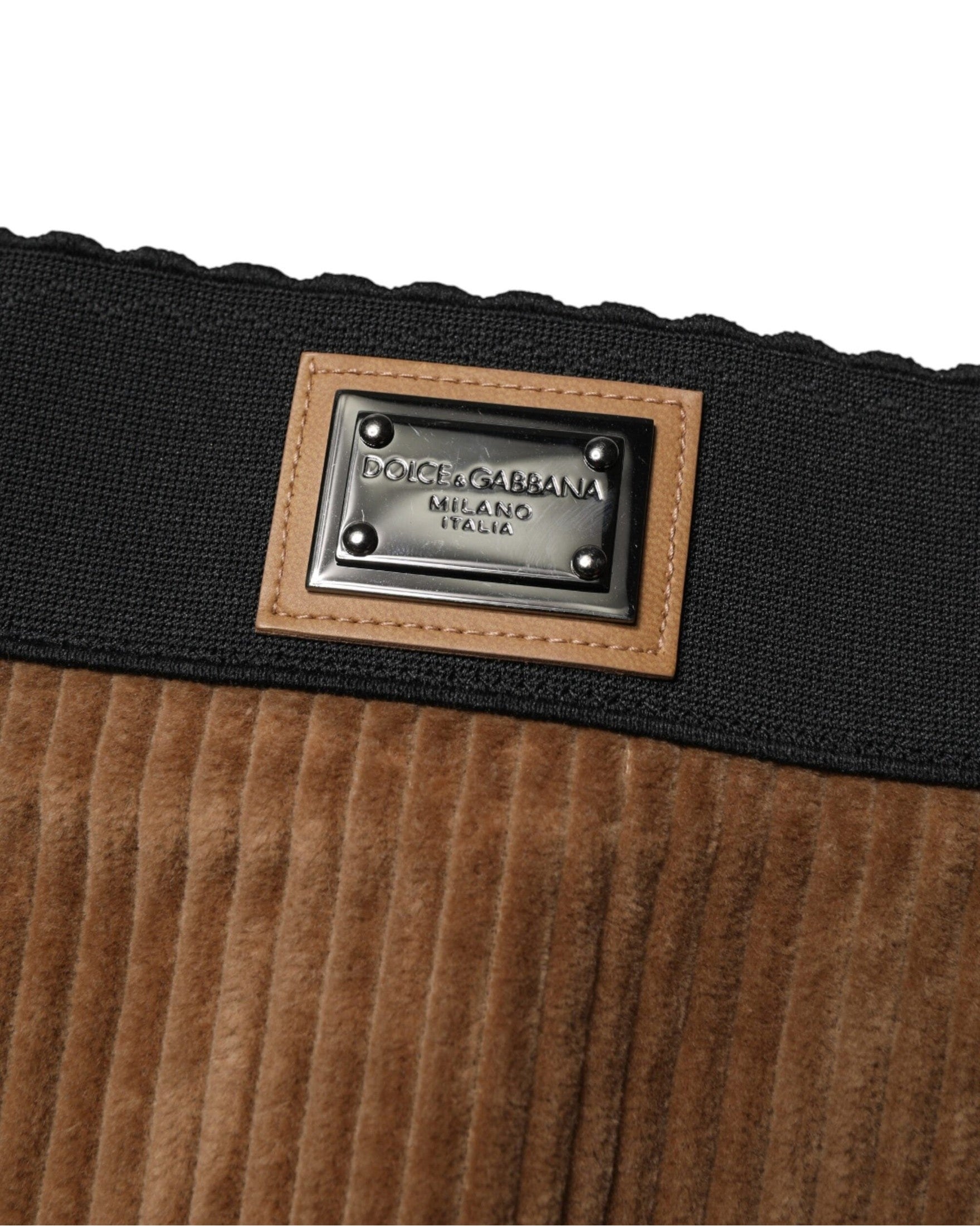 Dolce & Gabbana Brown Cotton High Waisted Hot Pant Shorts Glam Steals