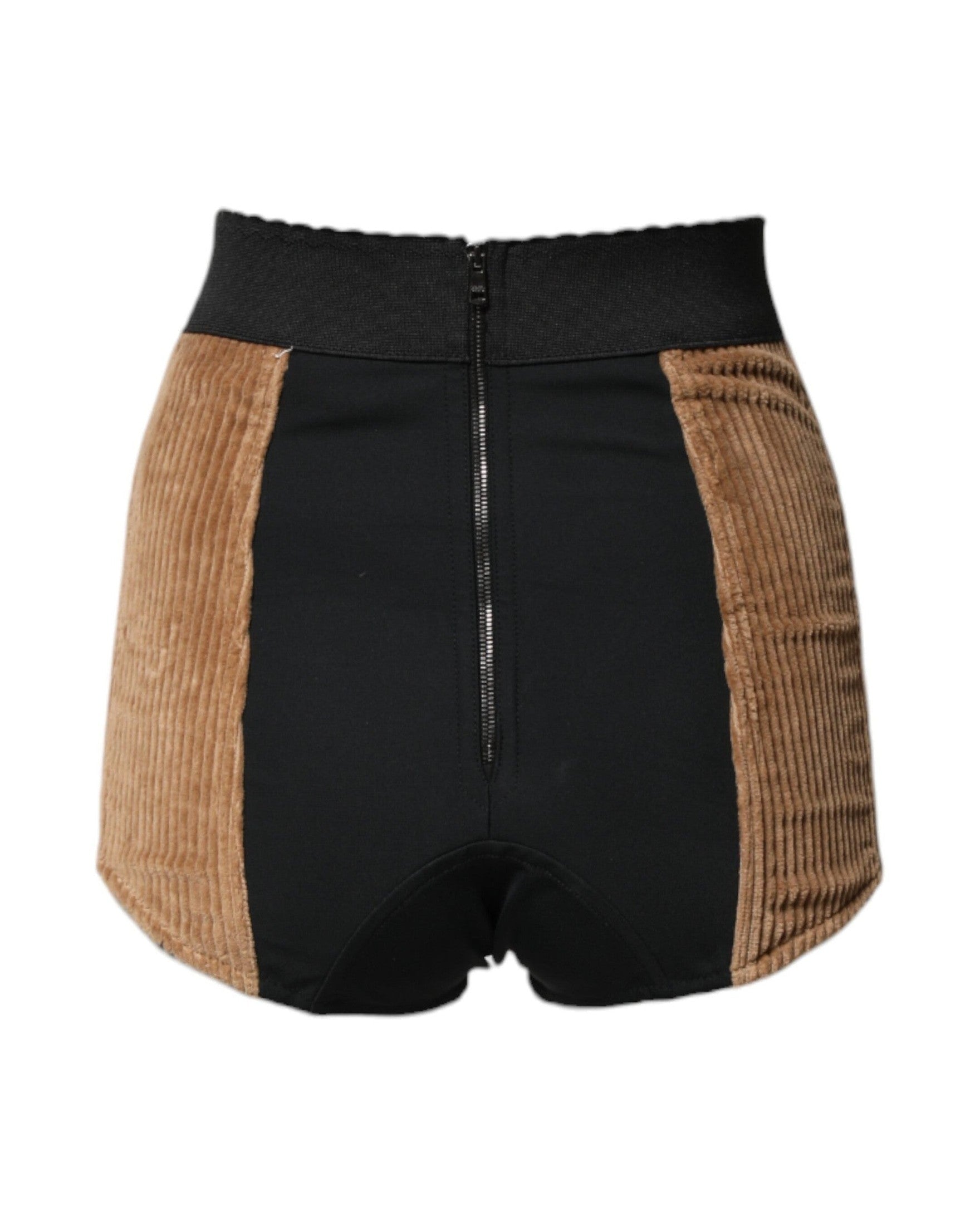 Dolce & Gabbana Brown Cotton High Waisted Hot Pant Shorts Glam Steals