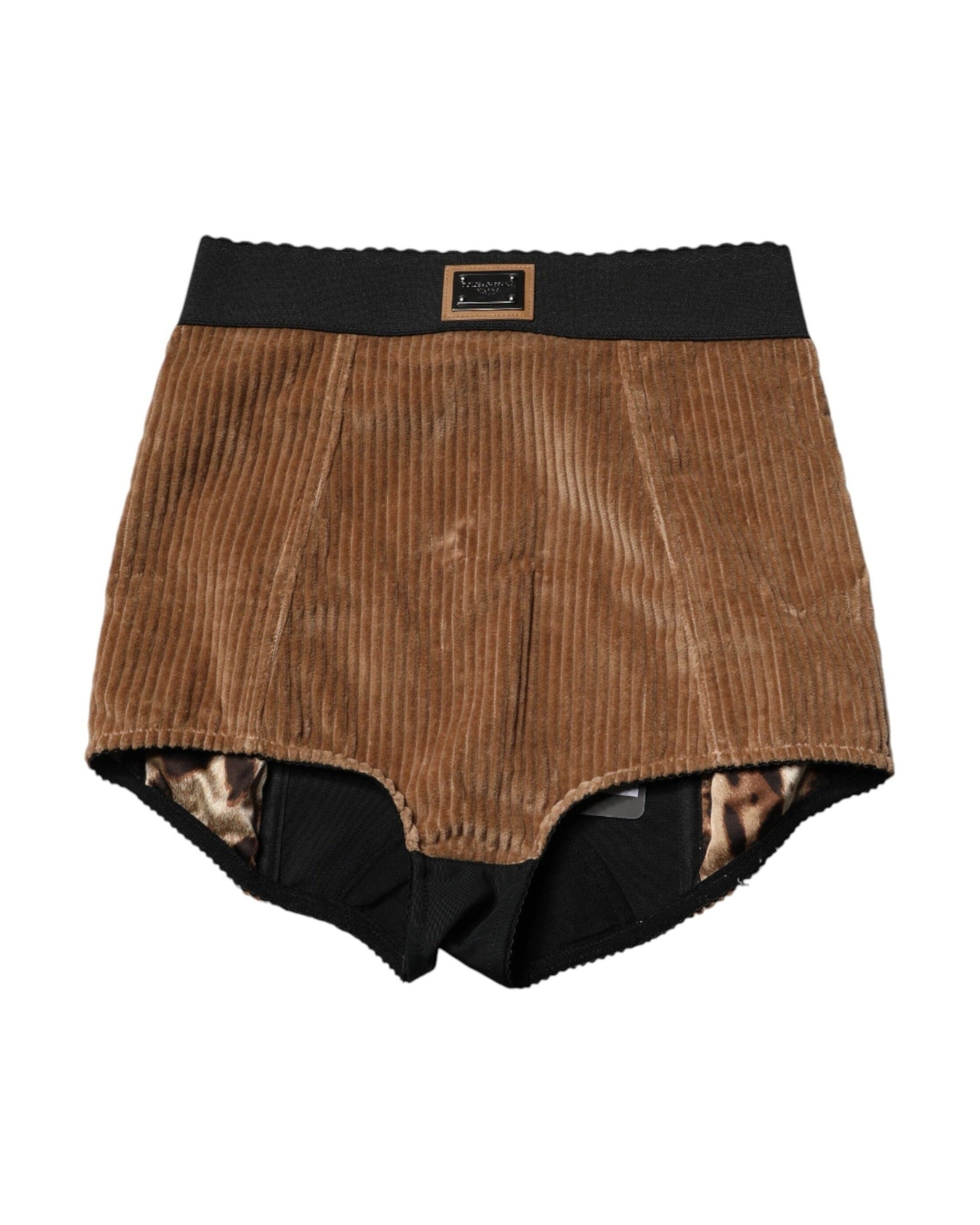 Dolce & Gabbana Brown Cotton High Waisted Hot Pant Shorts Glam Steals