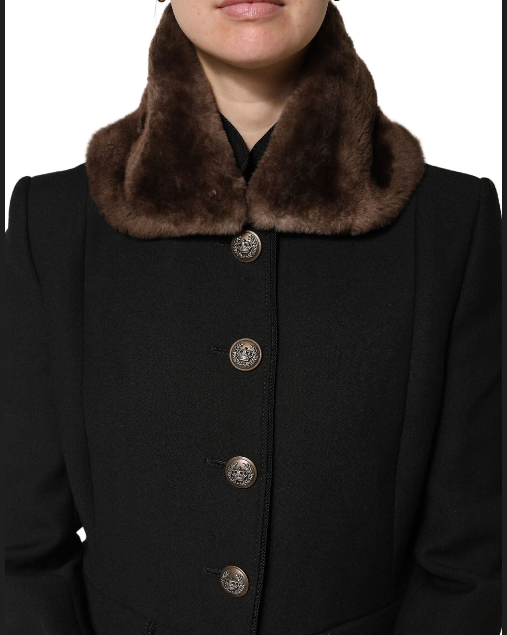 Dolce & Gabbana Brown Fur Shoulder Collar Neck Wrap Scarf