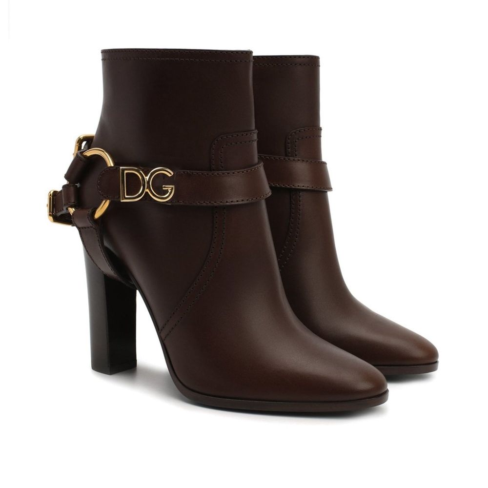 Dolce & Gabbana Brown Leather Ankle Boots Glam Steals