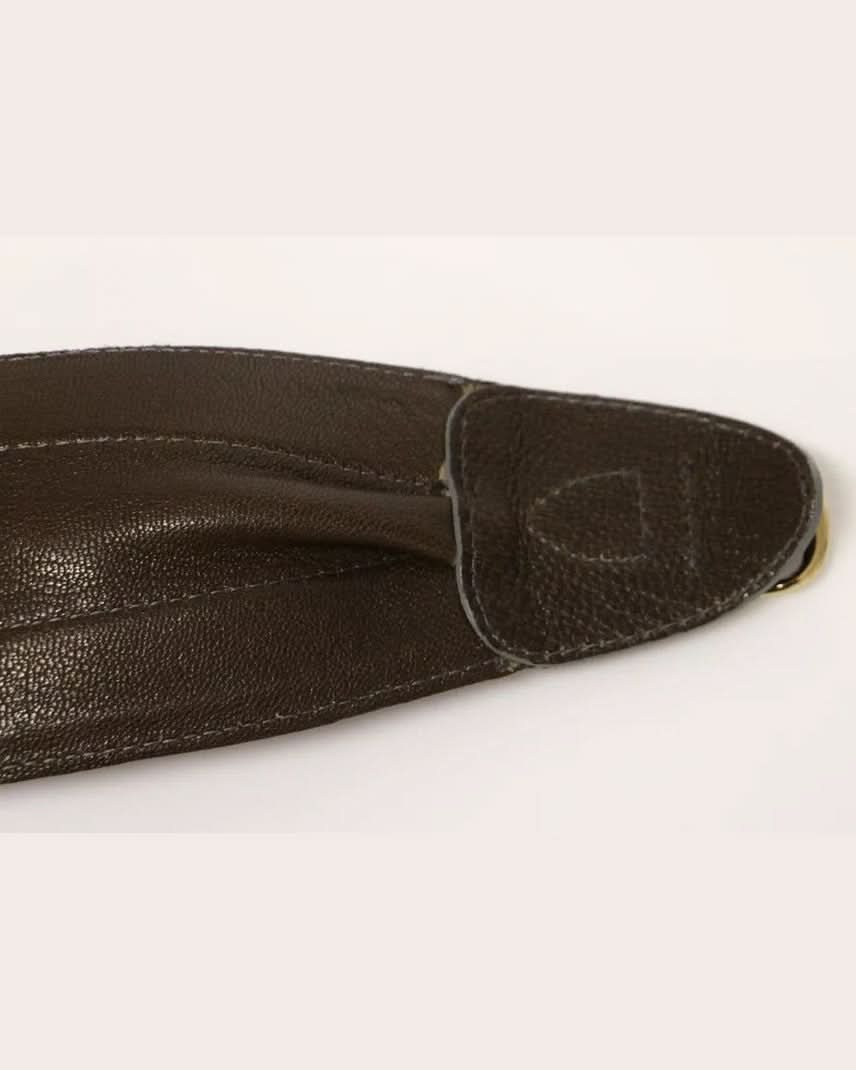 Dolce & Gabbana Brown Leather Dandg Linnen Logo Belt Belts