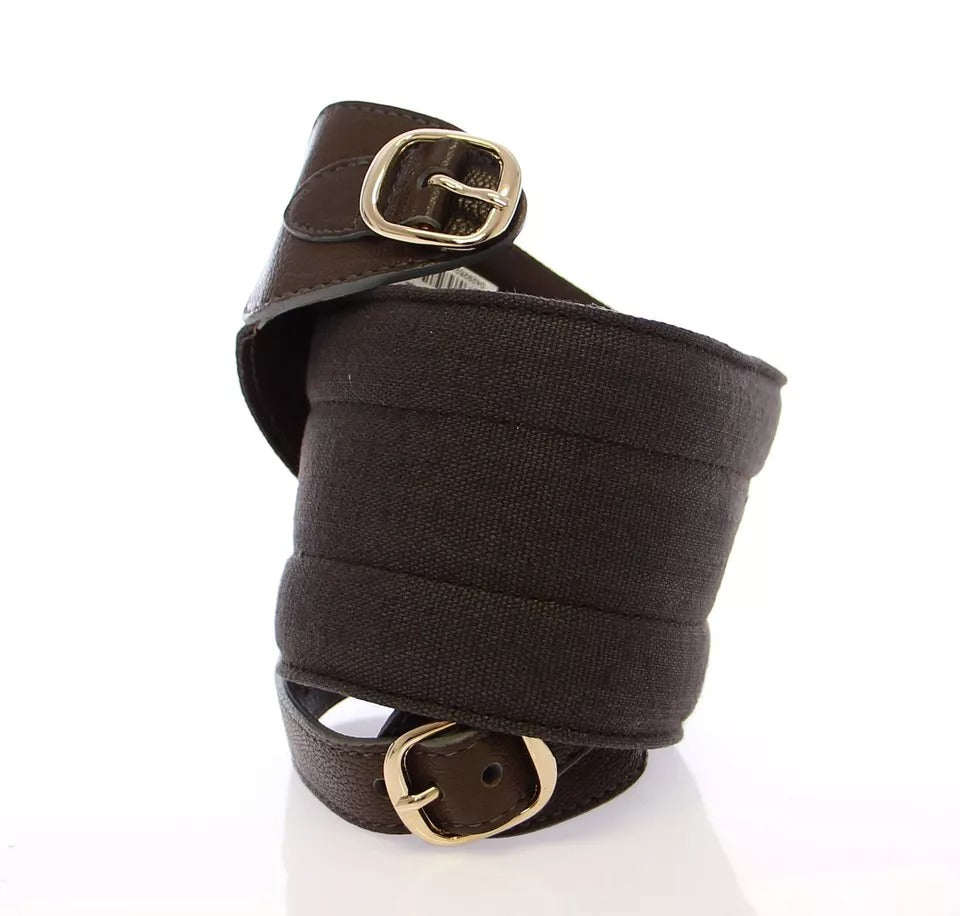 Dolce & Gabbana Brown Leather Dandg Linnen Logo Belt Glam Steals