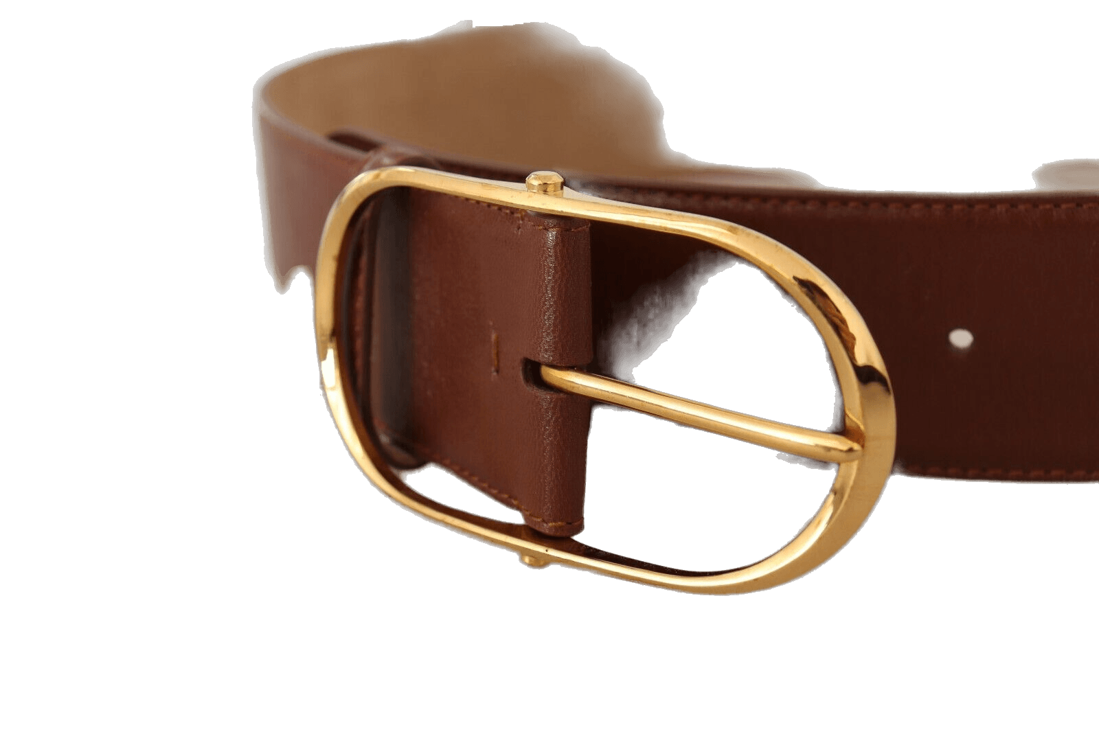 Dolce & Brown Gabbana Leather Metal Oval Buckle Belt Glam Steals