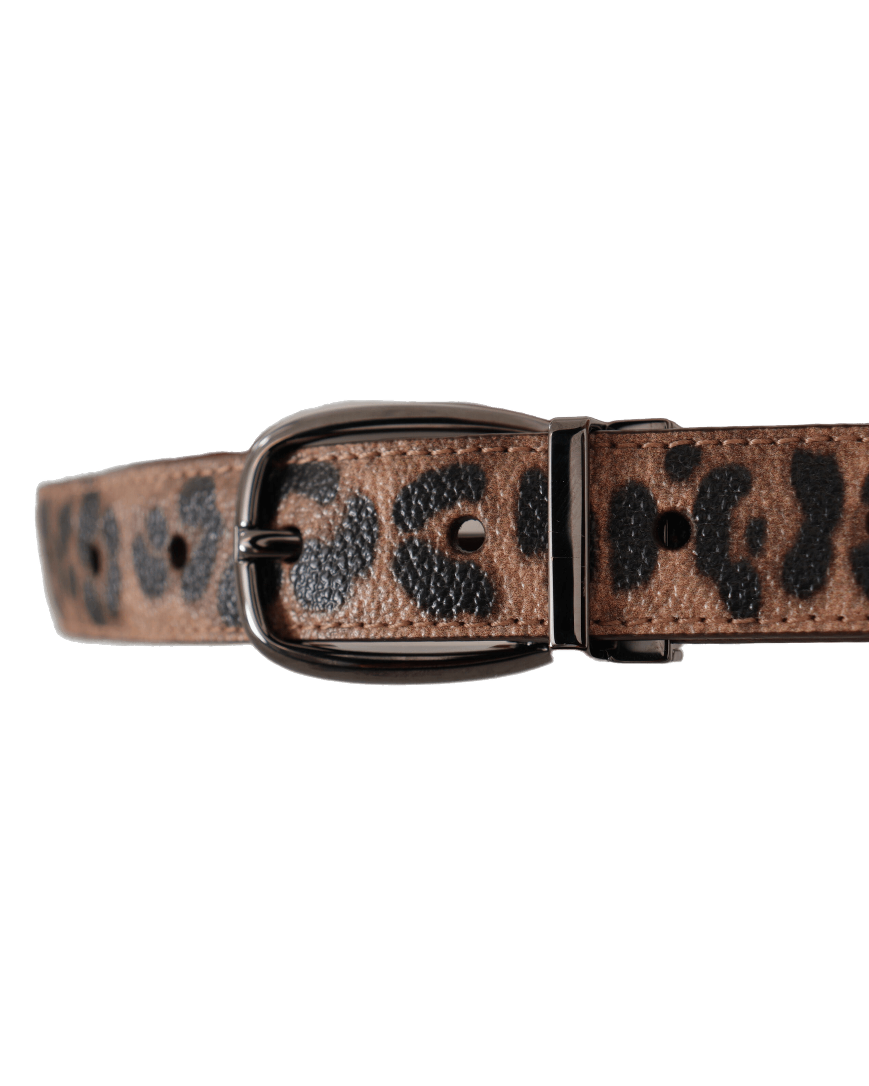 Dolce & Brown Gabbana Leather Leopard Embossed Buckle Belt Glam Steals