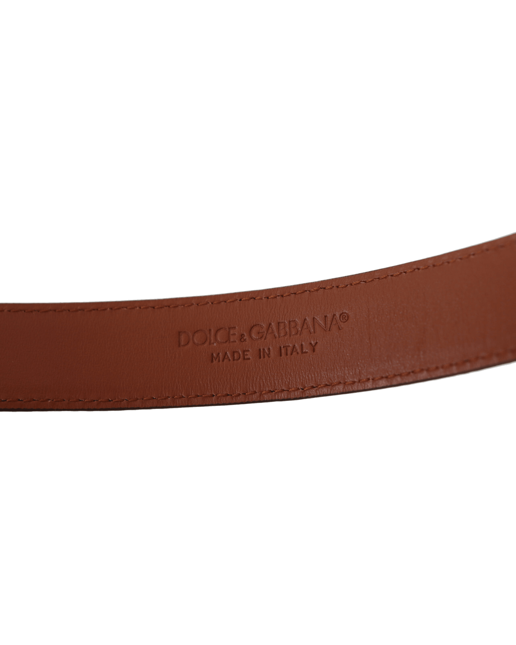 Dolce & Gabbana Brown Leather Leopard Embossed Buckle Belt Belts