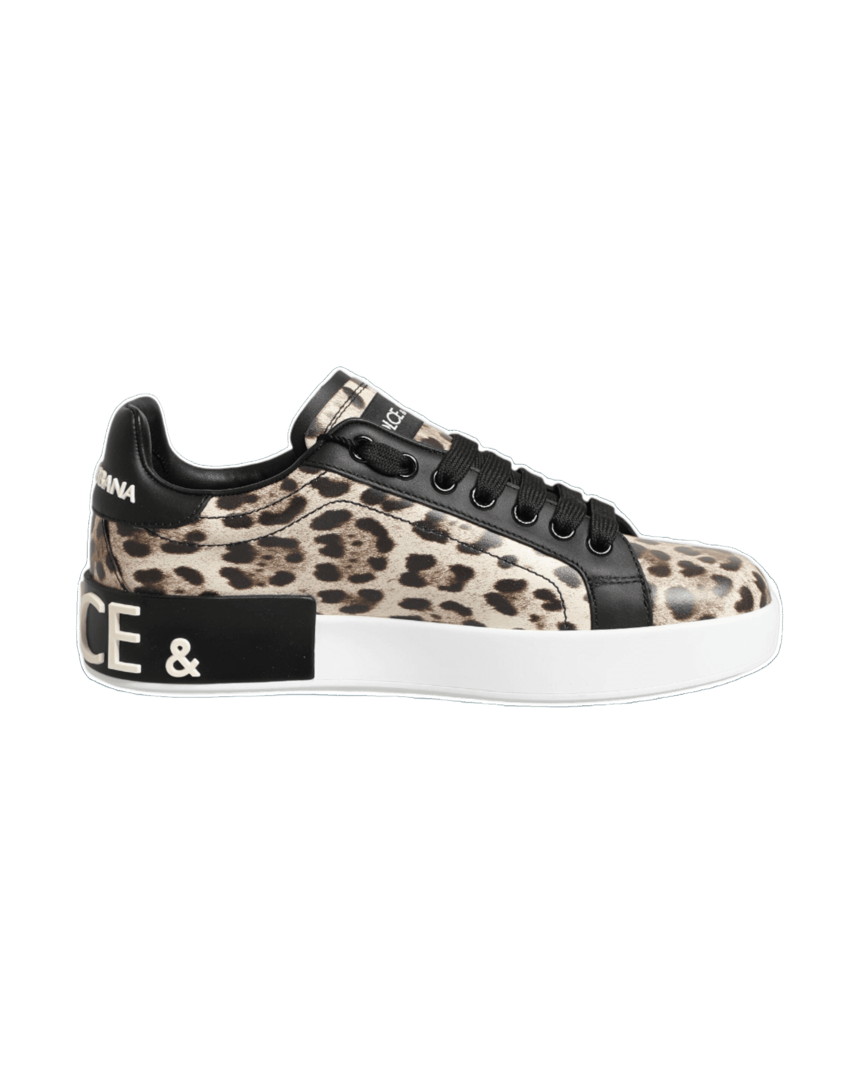 Dolce & Gabbana Brown Leather Leopard Low Top Sneakers Shoes Glam Steals