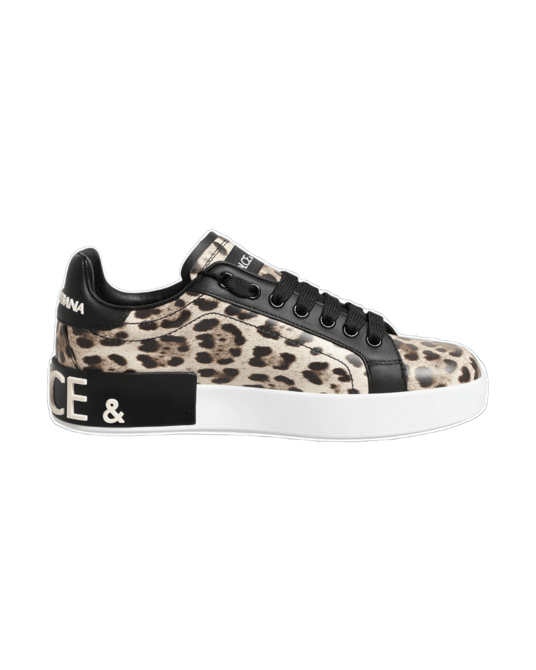 Dolce & Gabbana Brown Leather Leopard Low Top Sneakers Shoes Glam Steals