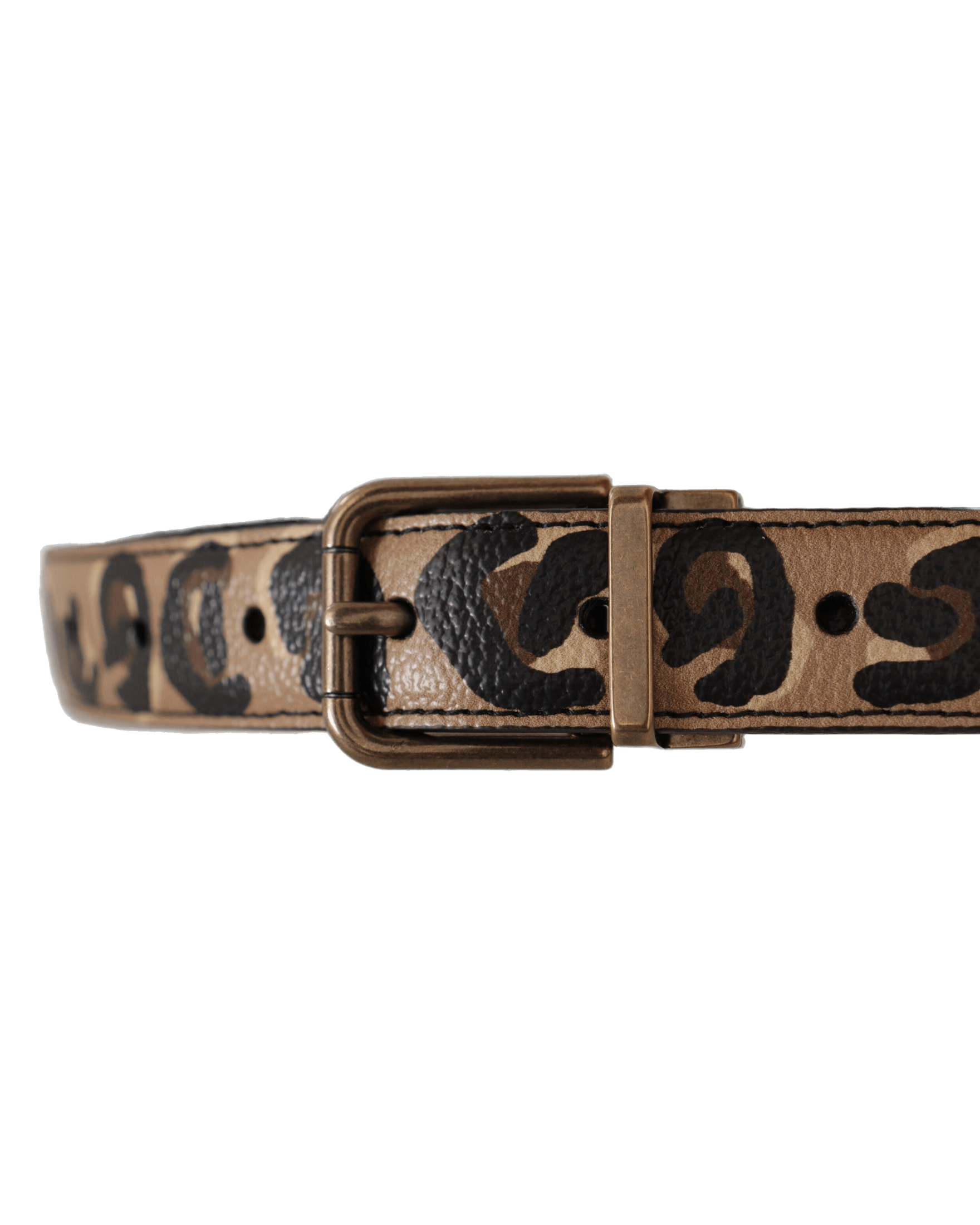 Dolce & Brown Gabbana Leather Leopard Print Metal Buckle Belt Glam Steals