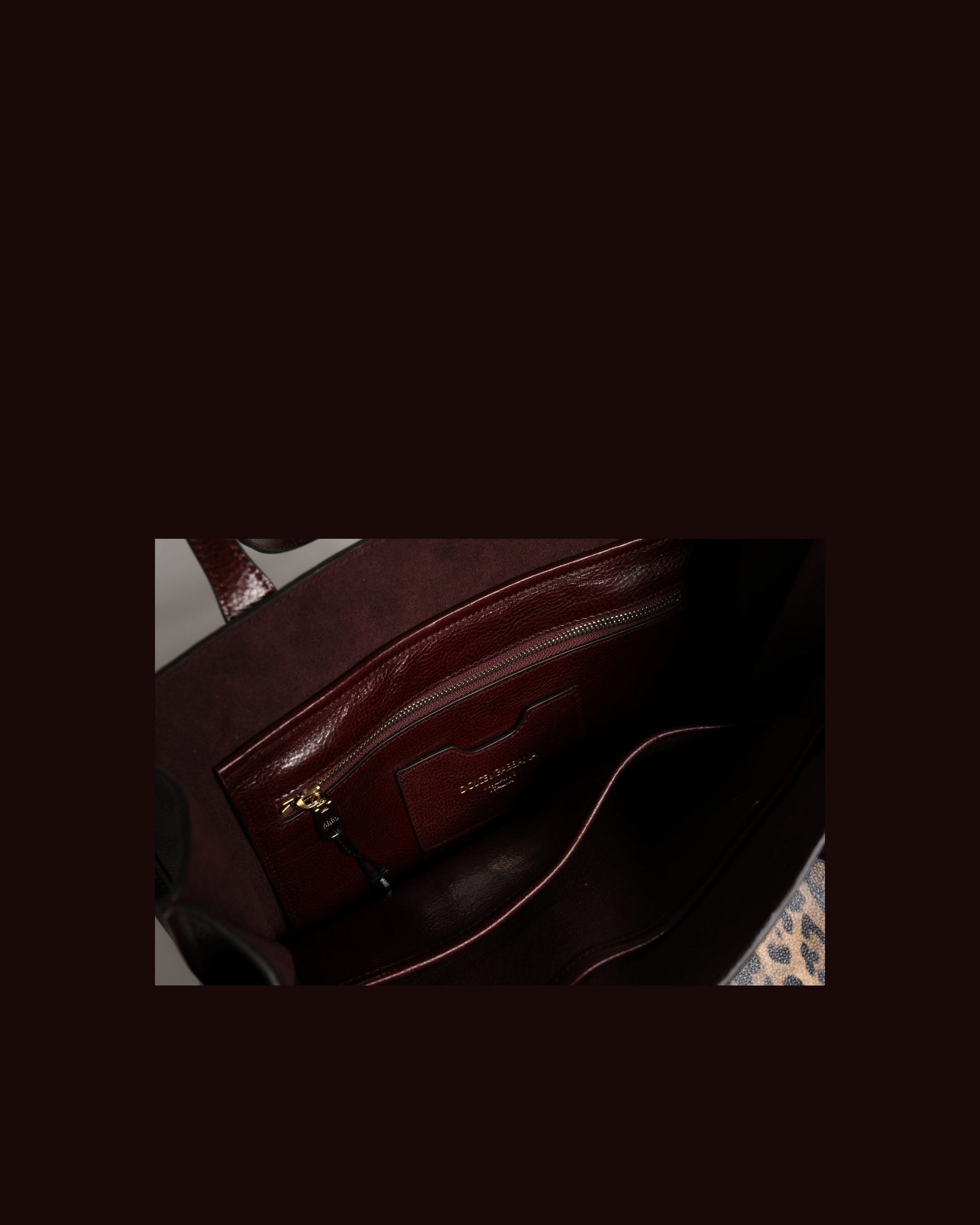 Dolce & Gabbana Brown Leather Leopard Shoulder Strap Tote Bag Glam Steals