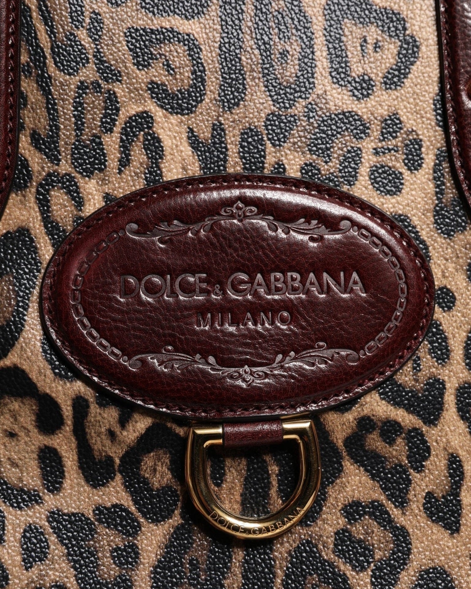 Dolce & Gabbana Brown Leather Leopard Shoulder Strap Tote Bag Glam Steals