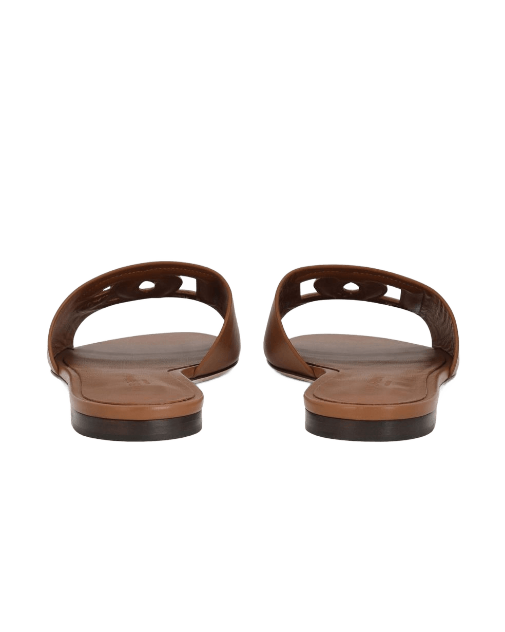 Dolce & Gabbana Brown Leather Sandals Glam Steals