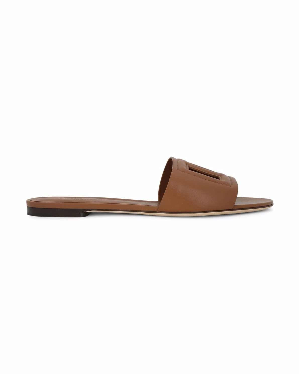 Dolce & Gabbana Brown Leather Sandals Glam Steals