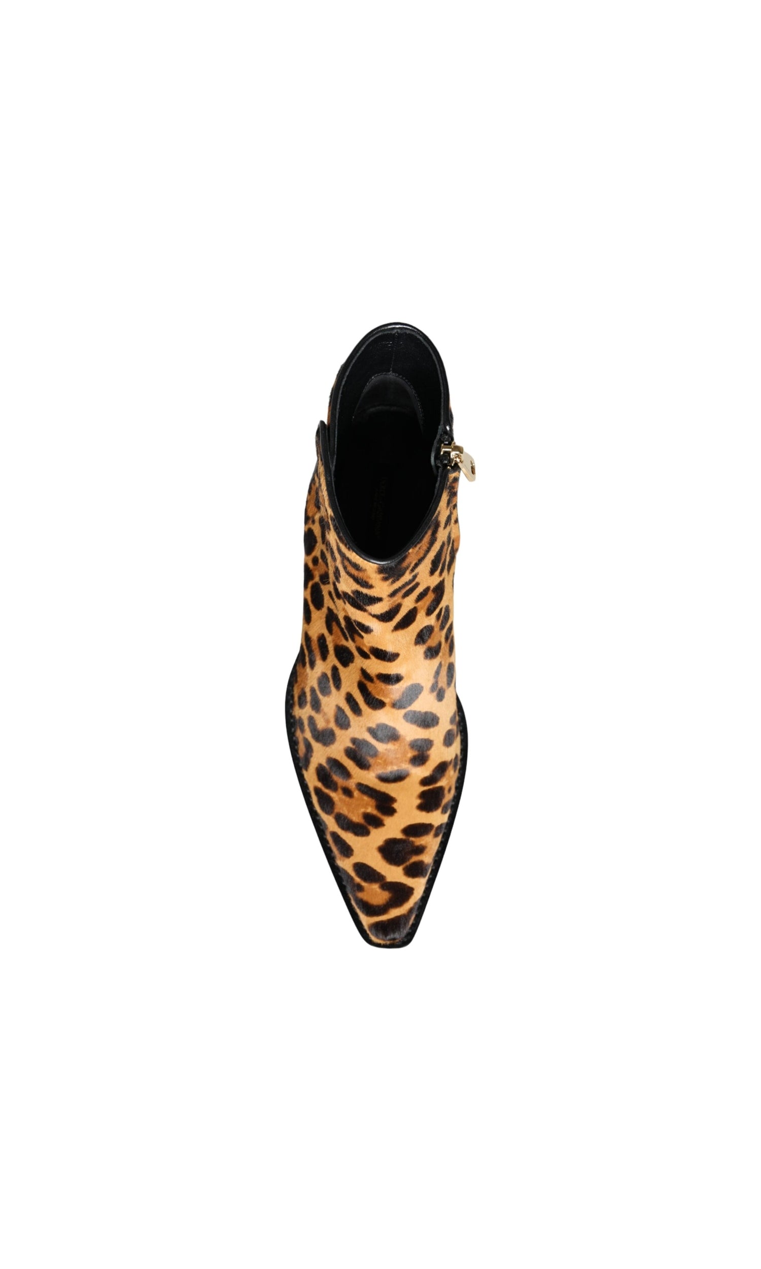 Dolce & Gabbana Brown Leopard Calf Fur Ankle Boots Shoes Glam Steals
