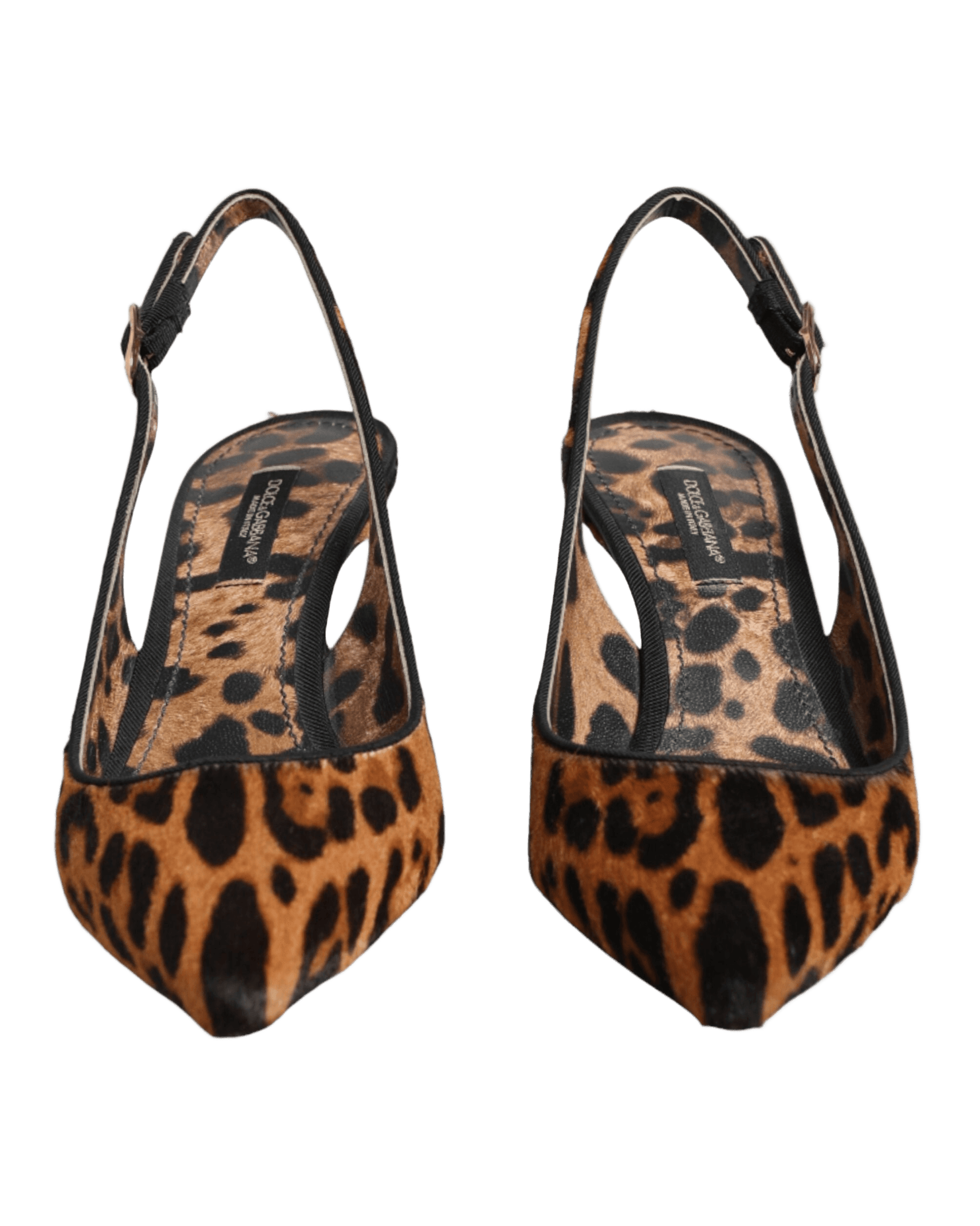 Dolce & Gabbana Brown Leopard Calfskin Fur Slingbacks Shoes Glam Steals