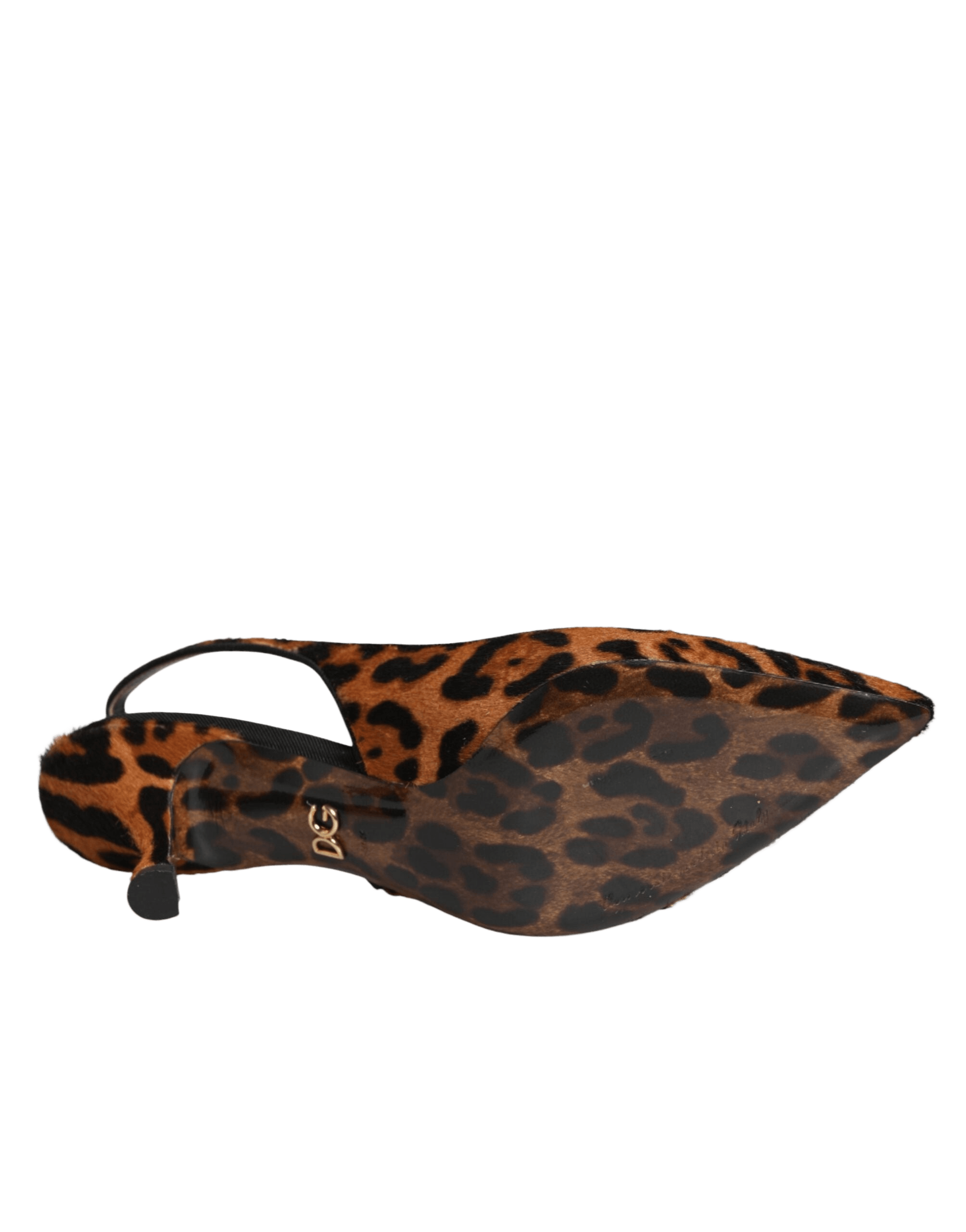 Dolce & Gabbana Brown Leopard Calfskin Fur Slingbacks Shoes Glam Steals