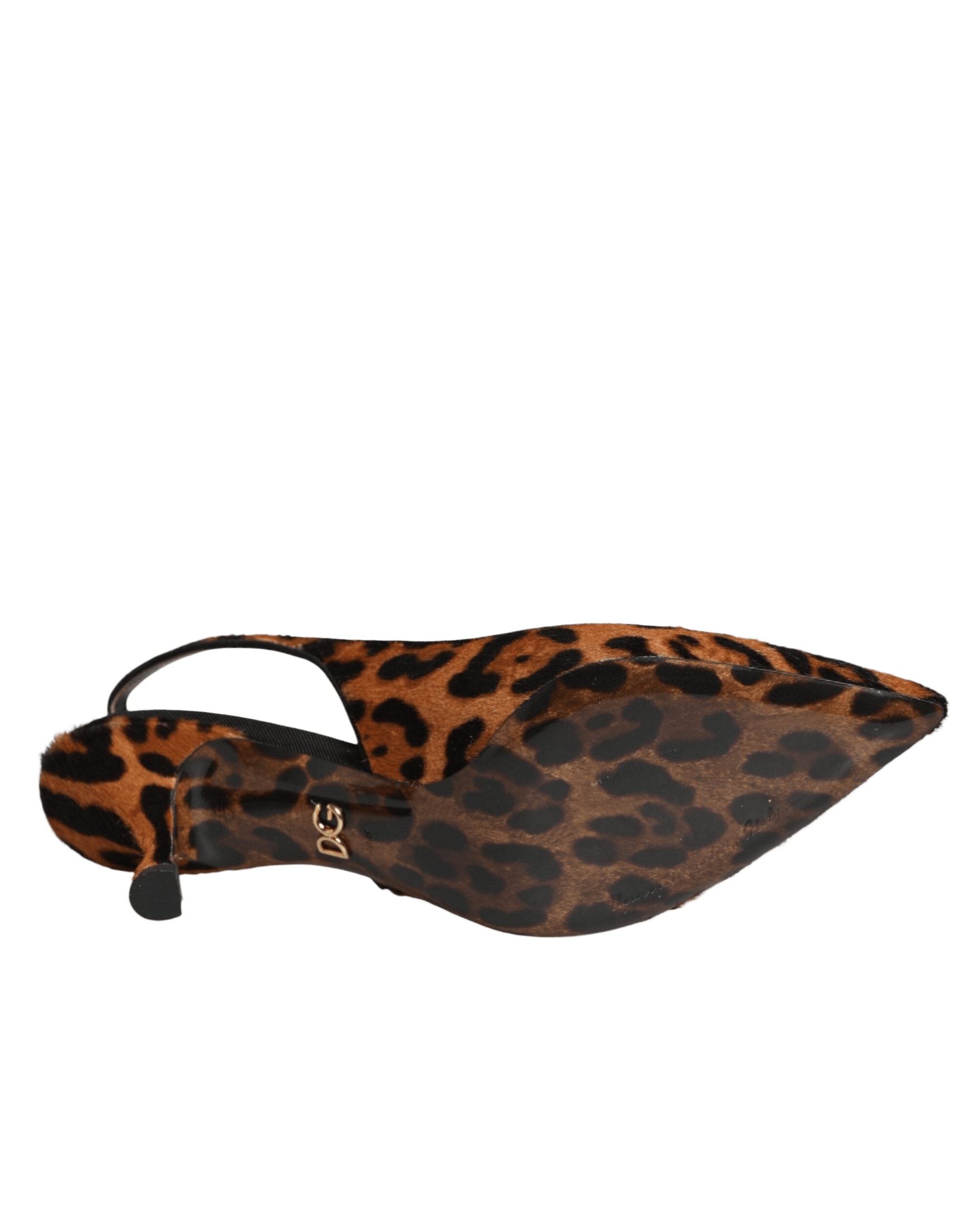 Dolce & Gabbana Brown Leopard Calfskin Fur Slingbacks Shoes Glam Steals