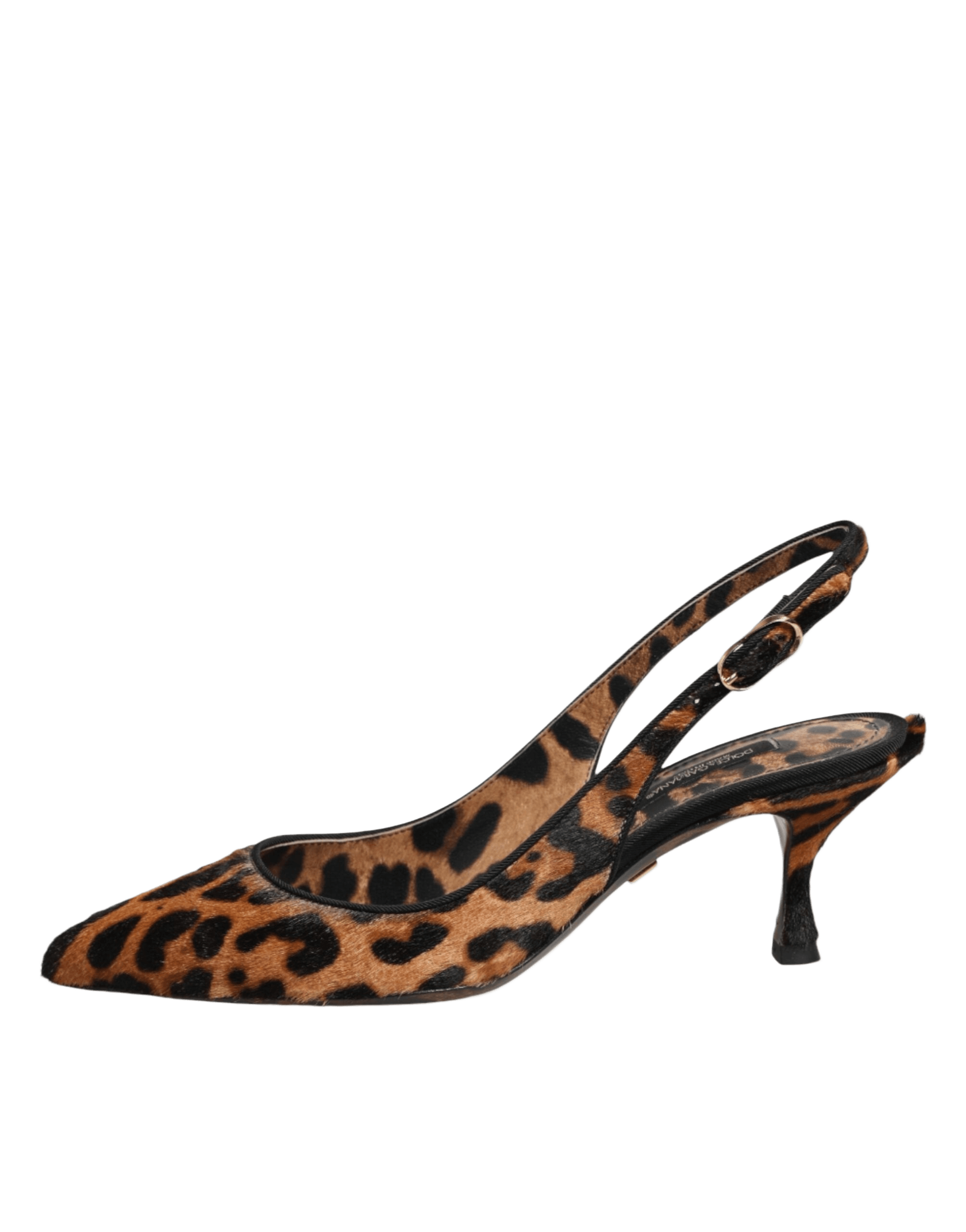 Dolce & Gabbana Brown Leopard Calfskin Fur Slingbacks Shoes Glam Steals