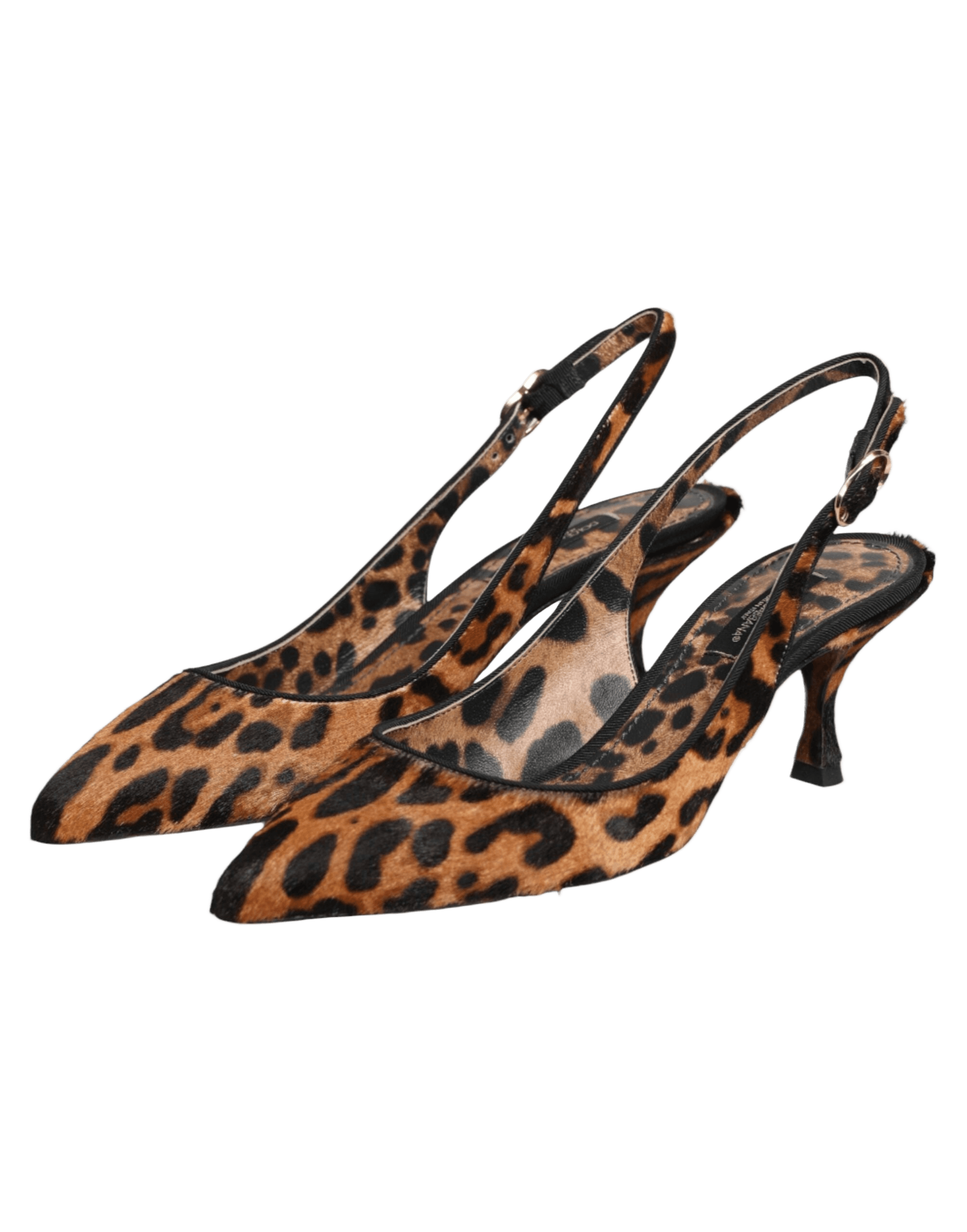 Dolce & Gabbana Brown Leopard Calfskin Fur Slingbacks Shoes Glam Steals