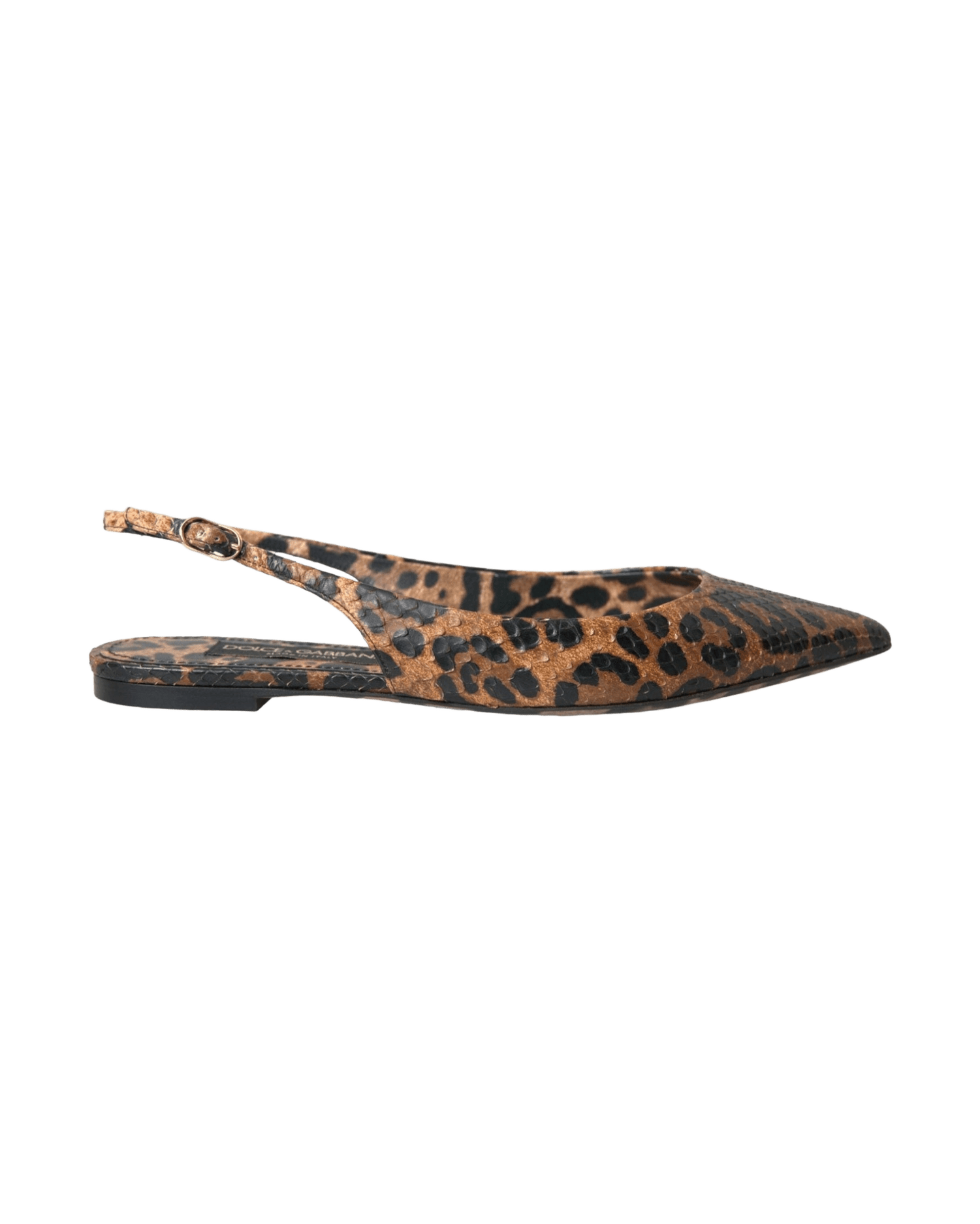 Dolce & Gabbana Brown Leopard Exotic Skin Slingback Shoes Glam Steals