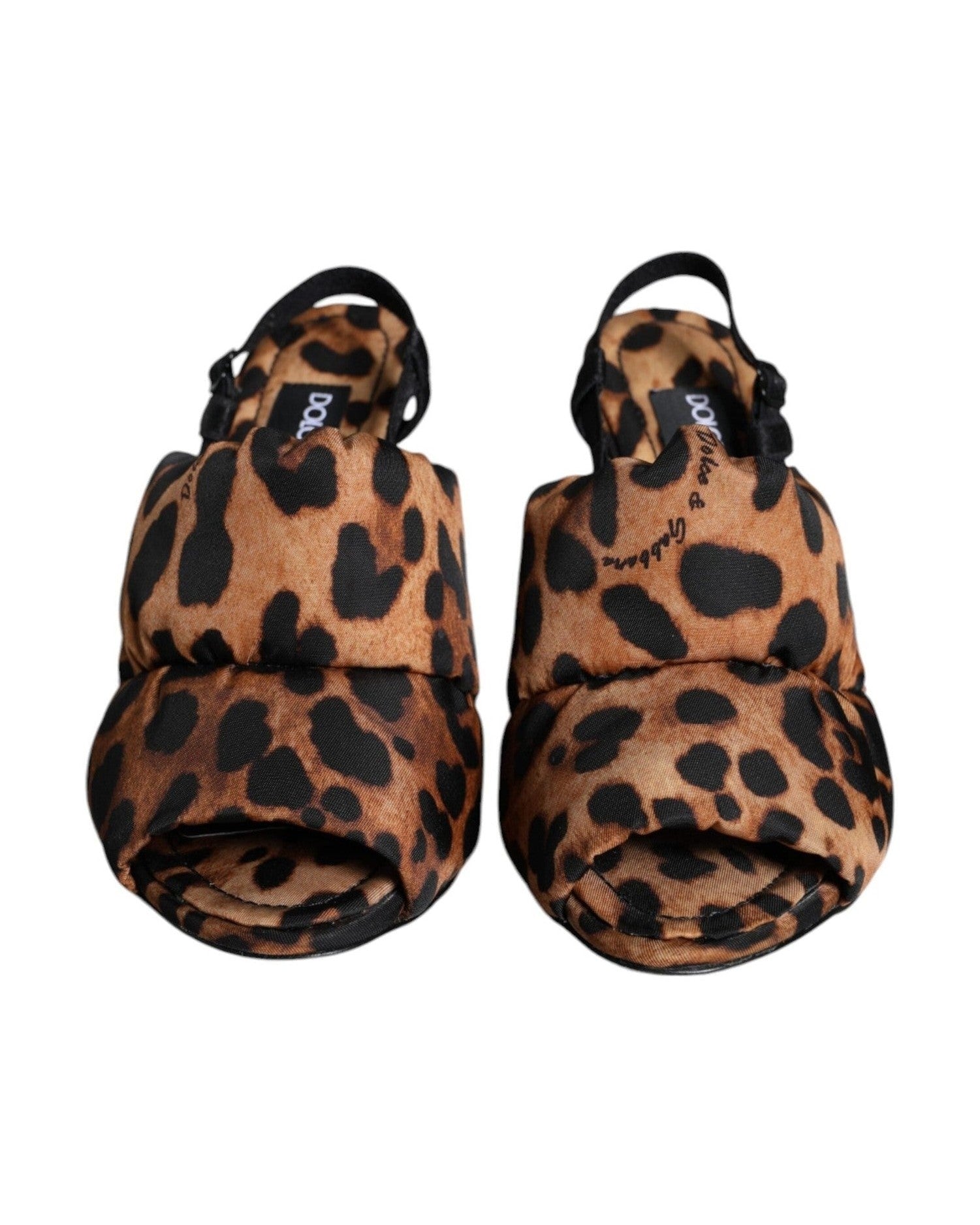 Dolce & Gabbana Brown Leopard Keira Slingback Sandals Shoes Heels