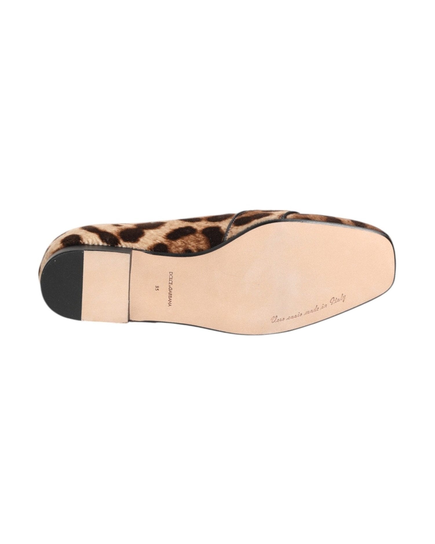 Dolce & Gabbana Brown Leopard Print Crystals Loafers Flats Shoes Shoes
