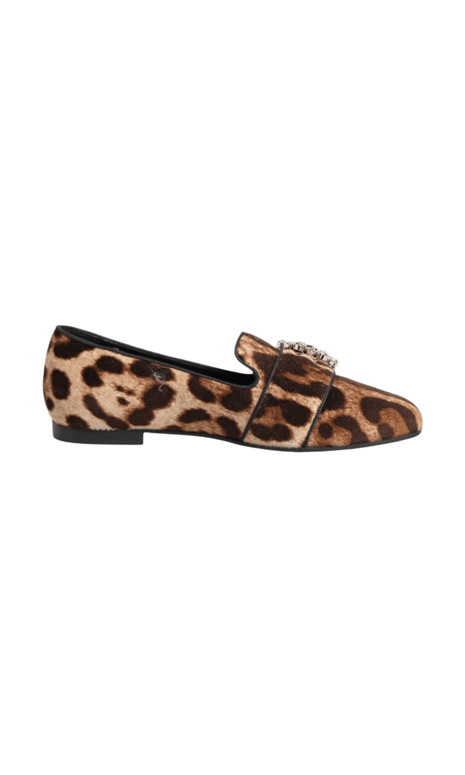Dolce & Gabbana Brown Leopard Print Crystals Loafers Flats Shoes Glam Steals