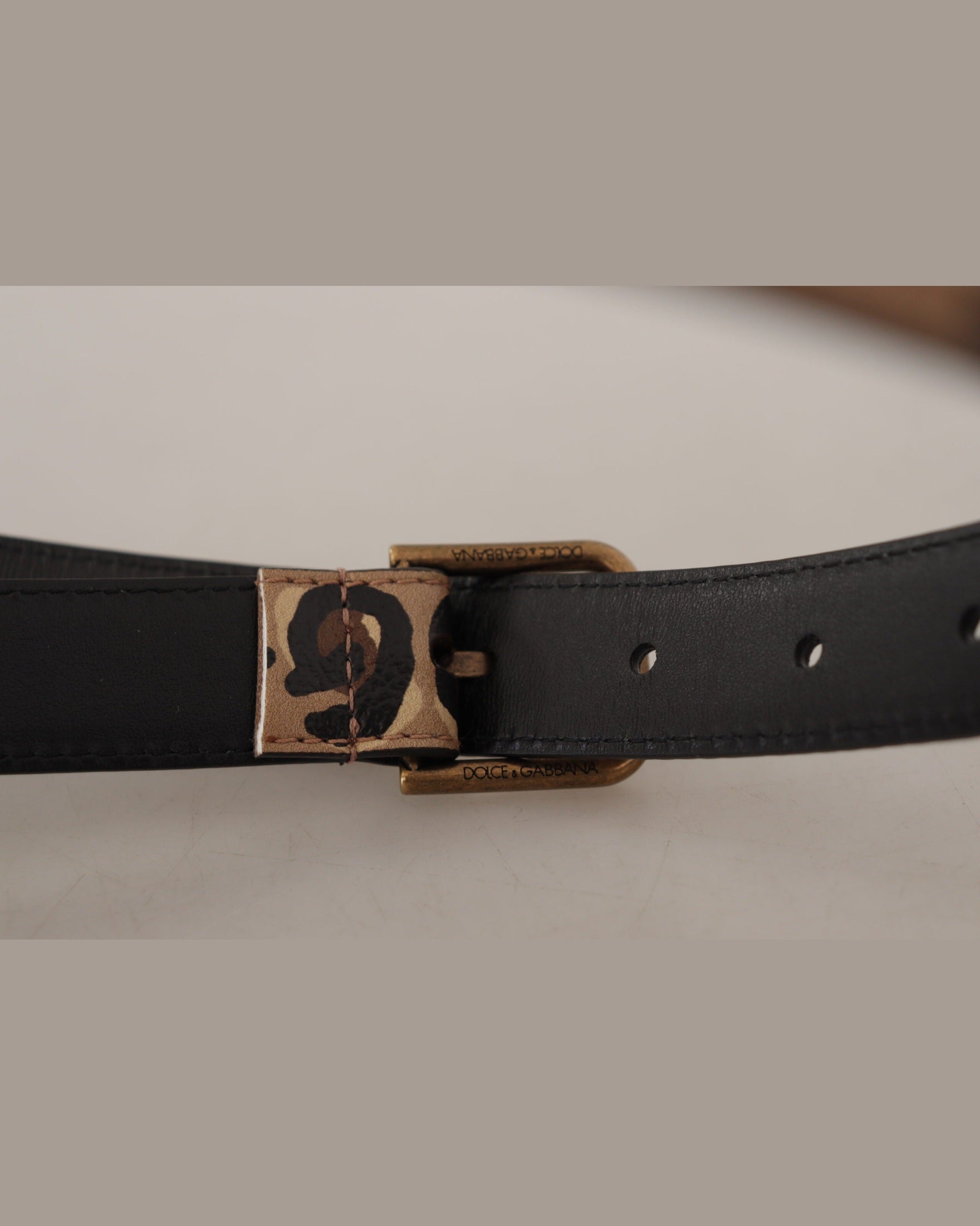 Dolce & Gabbana Brown Leopard Print Vintage Metal Waist Buckle Belt Glam Steals