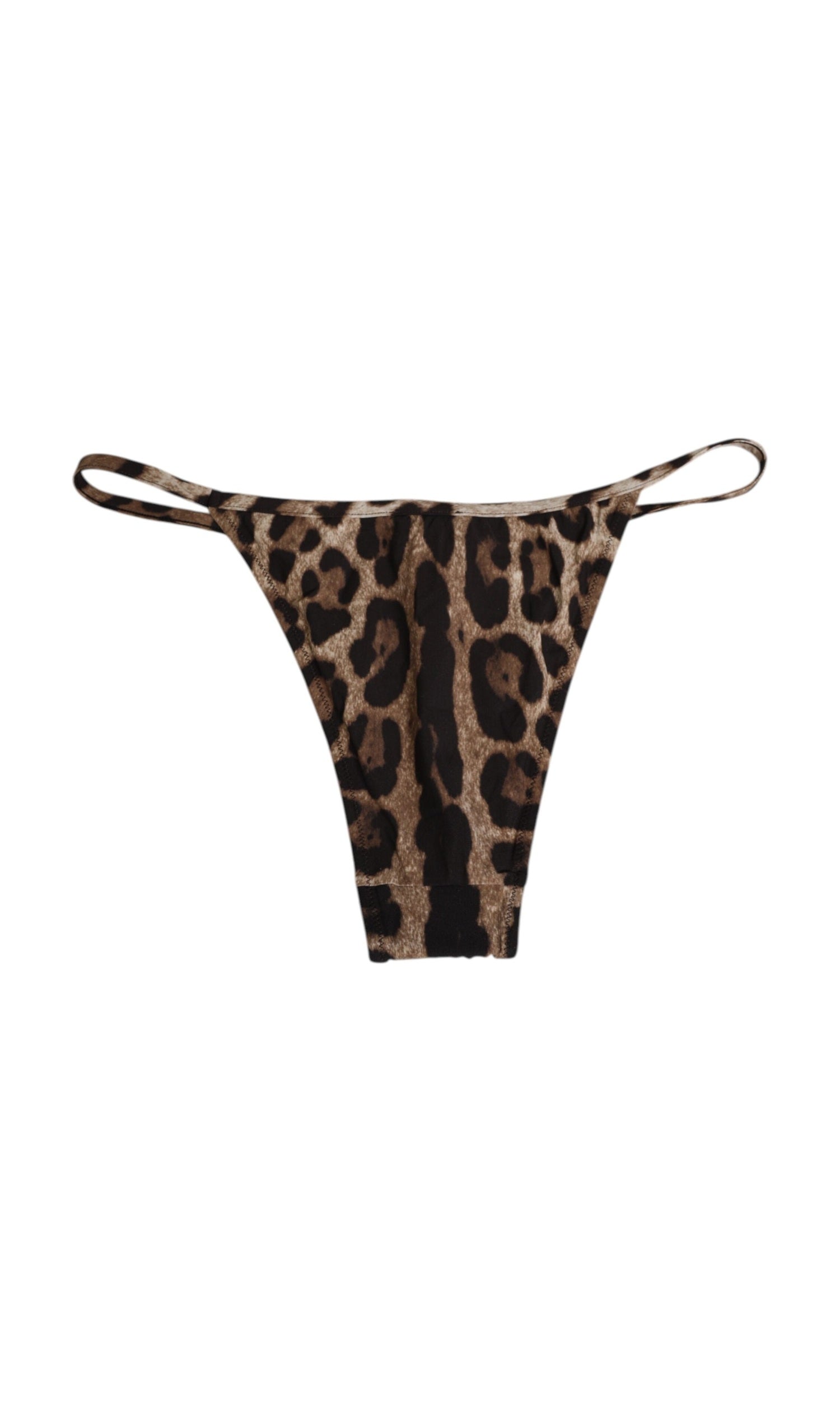 Dolce & Gabbana Brown Leopard Triangle Tanga Panty Underwear Glam Steals