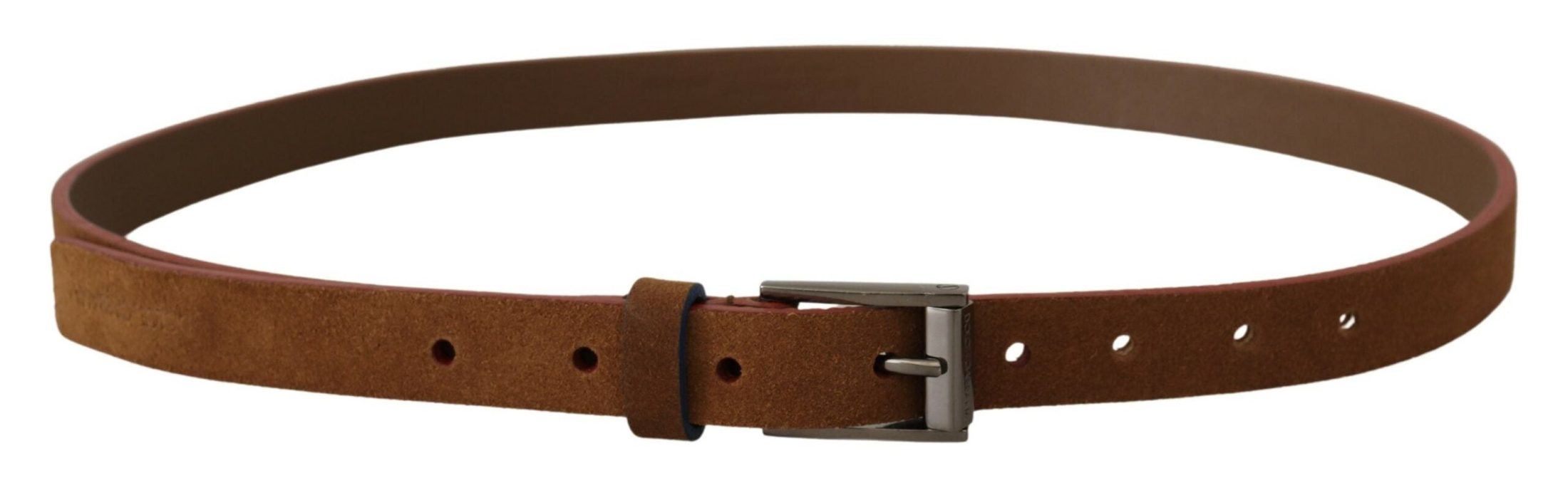 Dolce & Gabbana Brown Logo Engraved Metal Waist Buckle Belt Belts