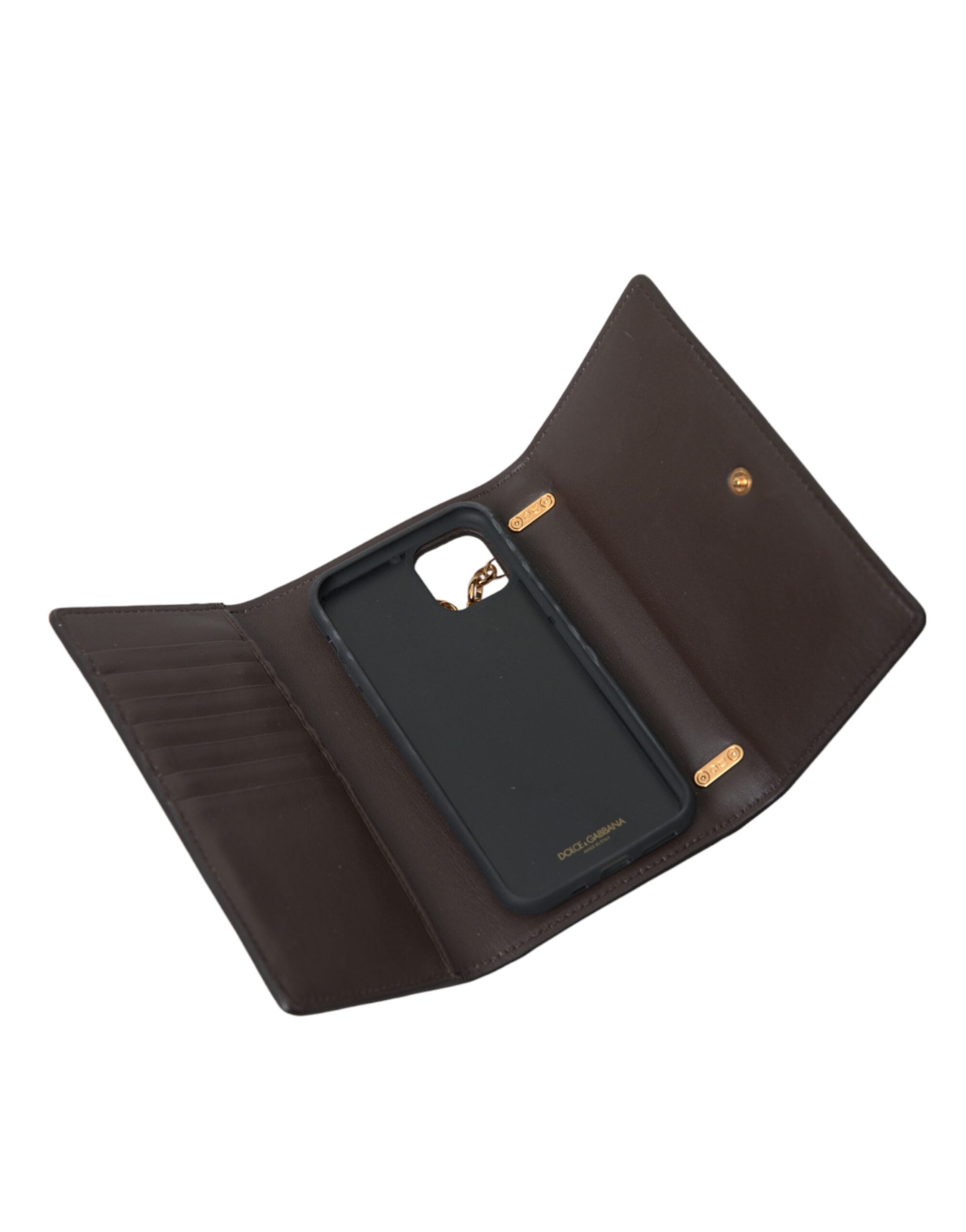 Dolce & Gabbana Python Leather Dg Girls Crossbody Phone Brown Bag Glam Steals