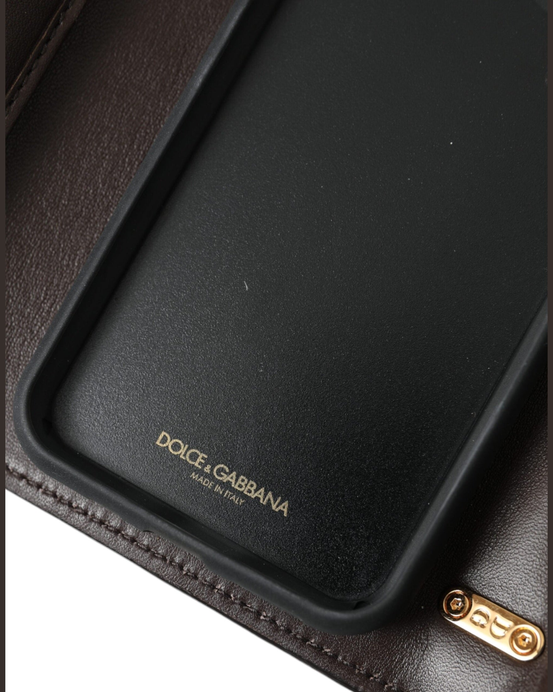 Dolce & Gabbana Brown Leather Python Crossbody Phone Bag Cross Body Bags