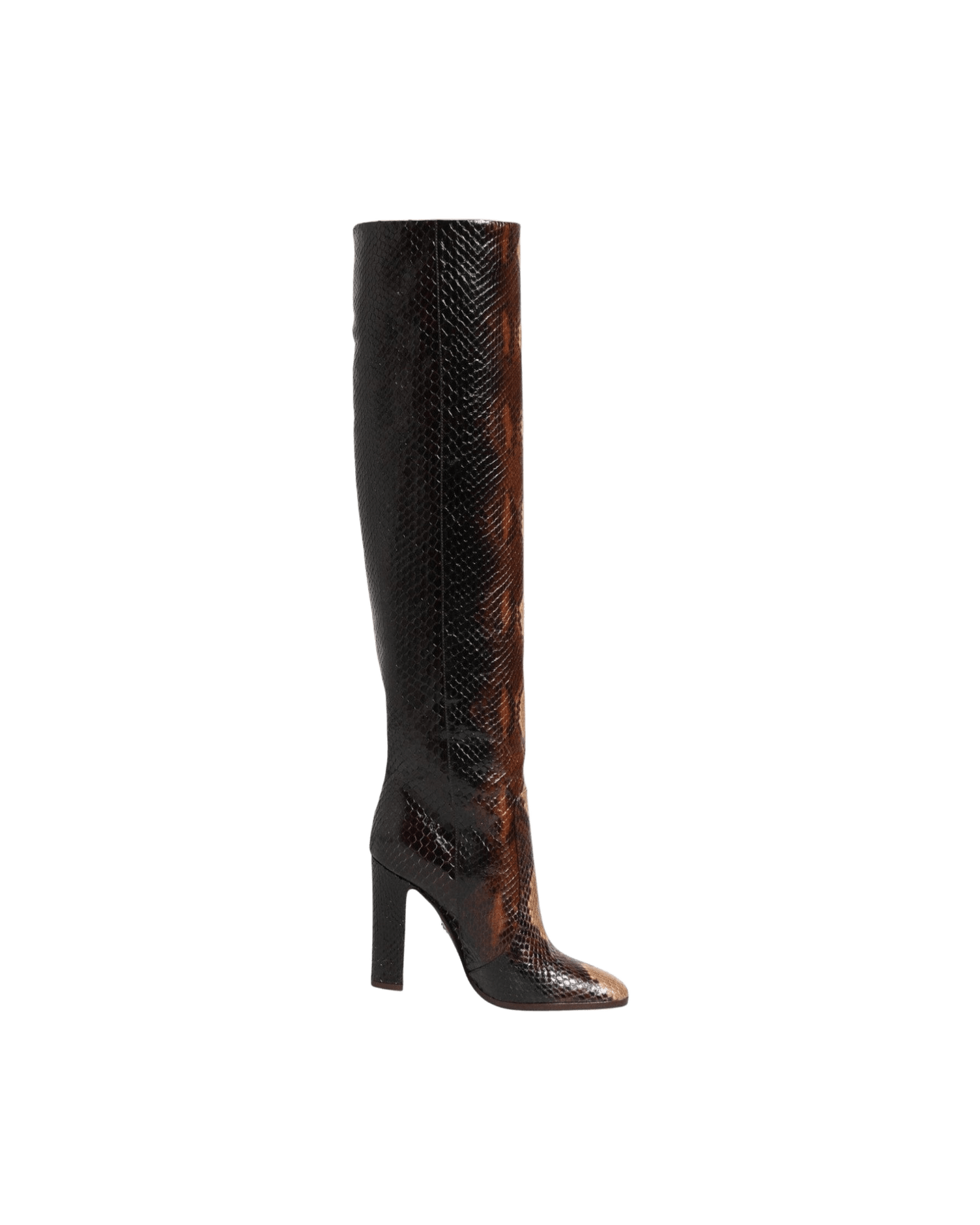 Dolce & Gabbana Brown Python Snakeskin Print Riding Boots Shoes Glam Steals