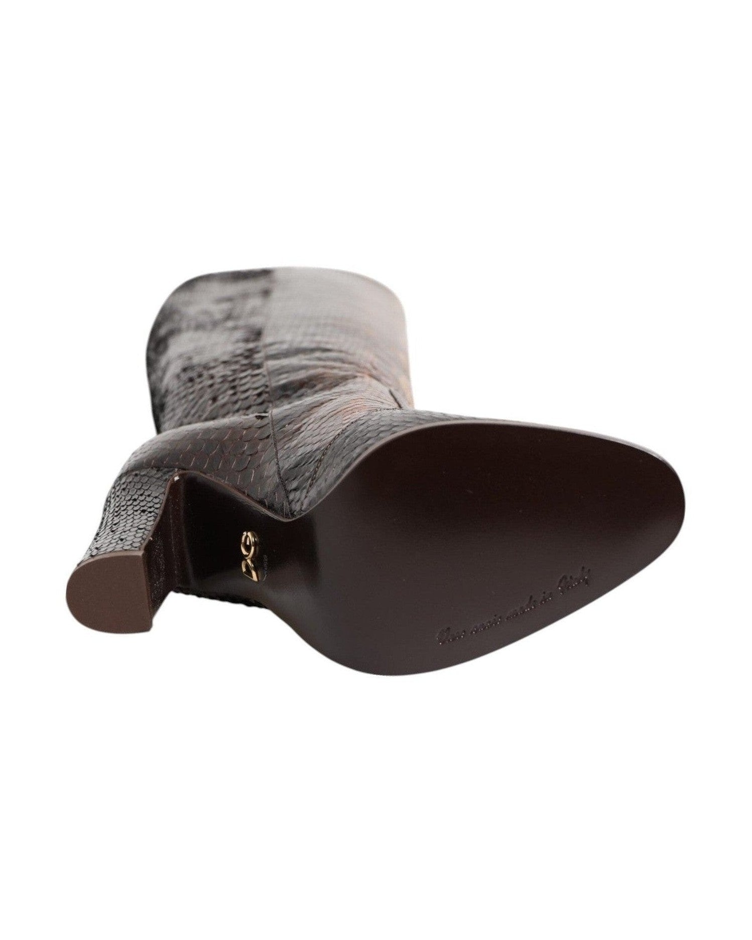 Dolce & Gabbana Brown Python Snakeskin Print Riding Boots Shoes Glam Steals