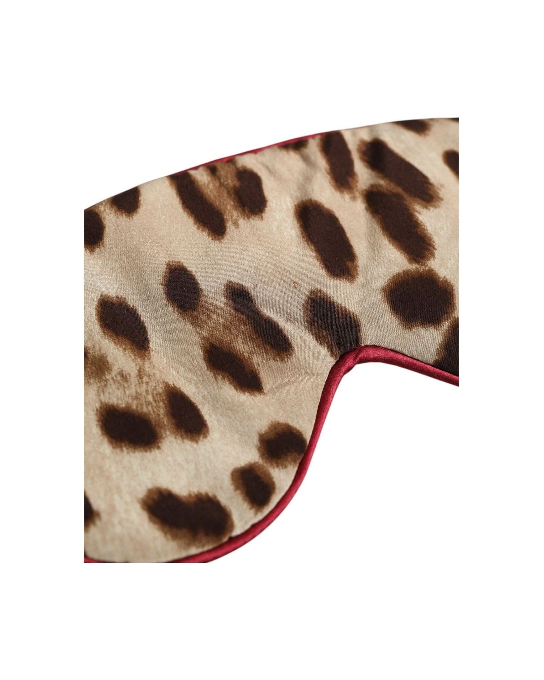 Dolce & Gabbana Brown Silk Leopard Print Women Accessory Sleep Eye Mask Eye Masks