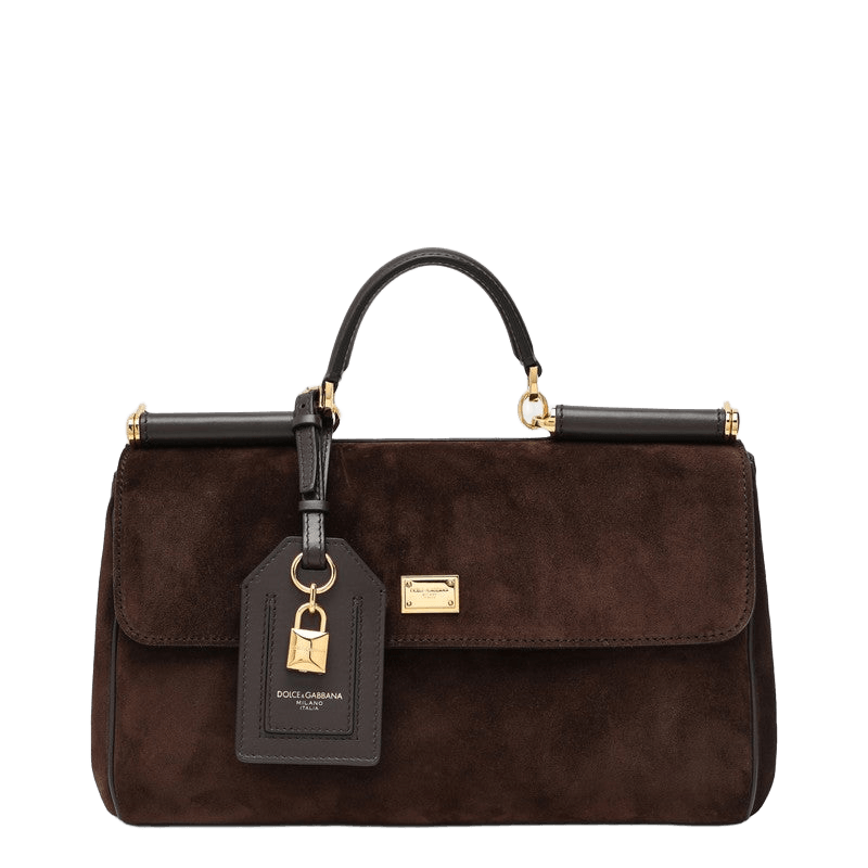 Dolce & Gabbana Brown Suede Leather Bag My Sicily Glam Steals