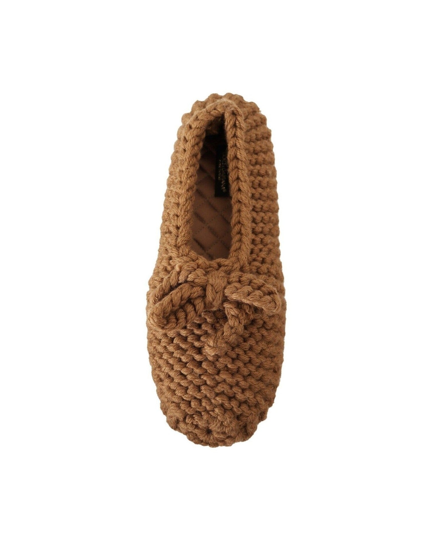 Dolce & Gabbana Brown Wool Elegant Knit Ballerina Flats Glam Steals