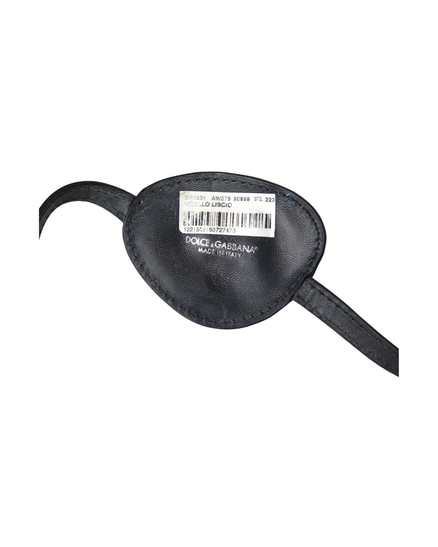 Dolce & Gabbana Calfskin Leather Metal Dg Logo Eye Black Patch Glam Steals