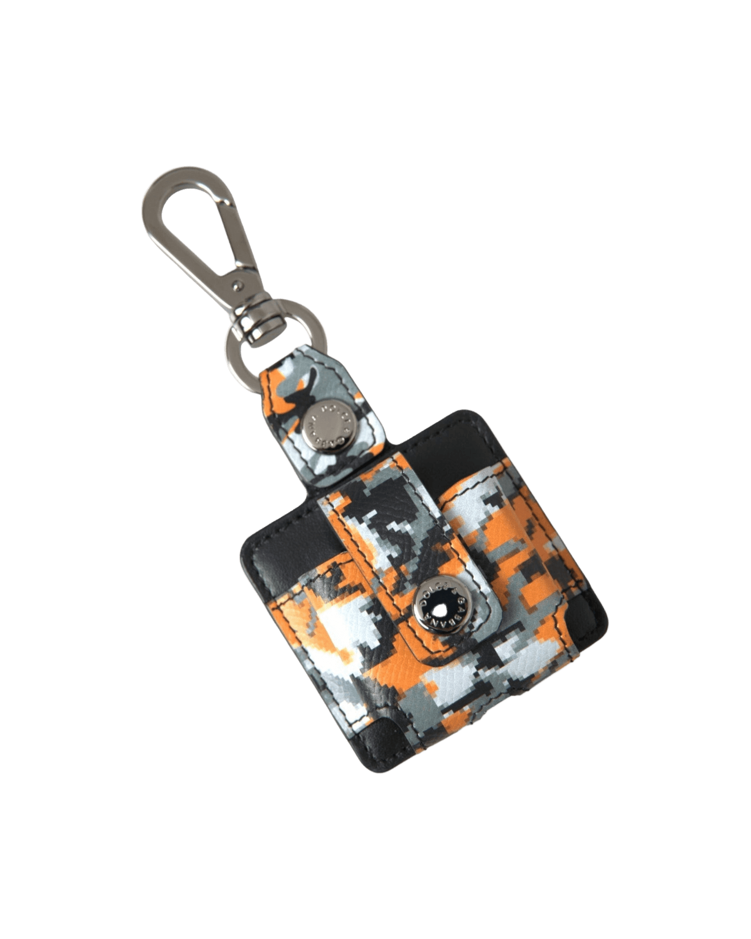 Dolce & Gabbana Multicolor Camouflage Print Leather Logo Metal Airpods Case Headphone & Headset Accessories