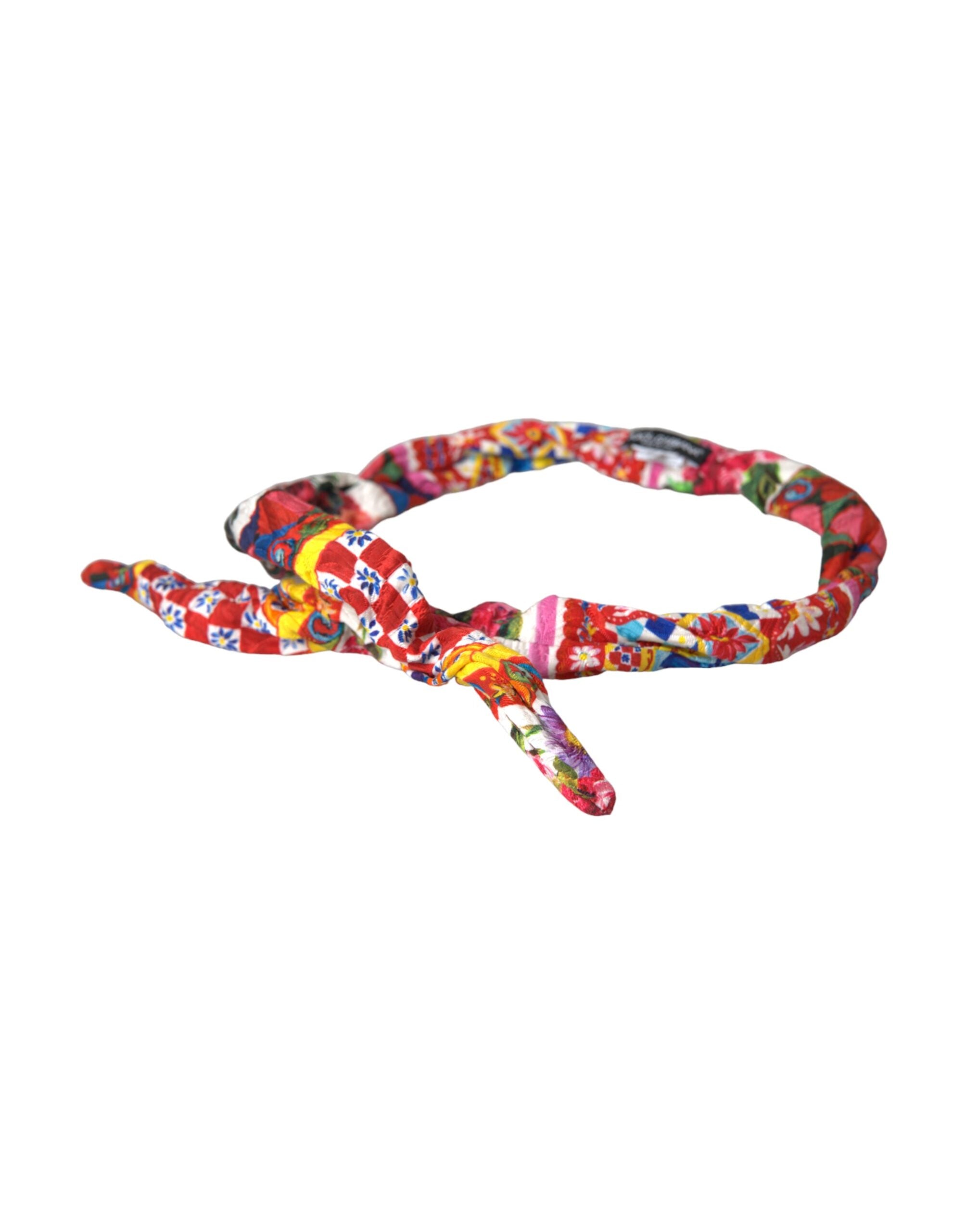 Dolce & Gabbana Carretto Print Waist Multicolor Belt Glam Steals