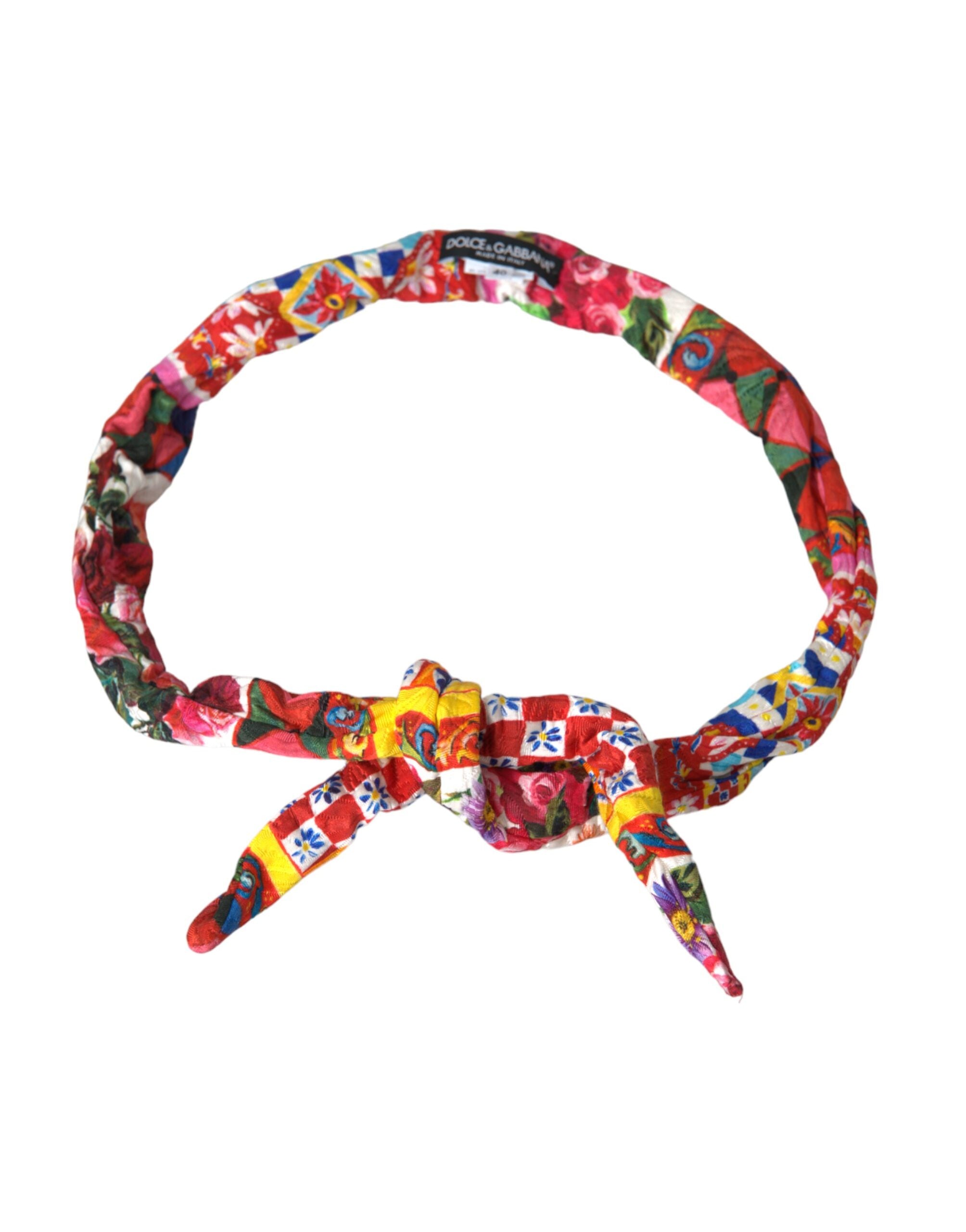 Dolce & Gabbana Carretto Print Waist Multicolor Belt Glam Steals