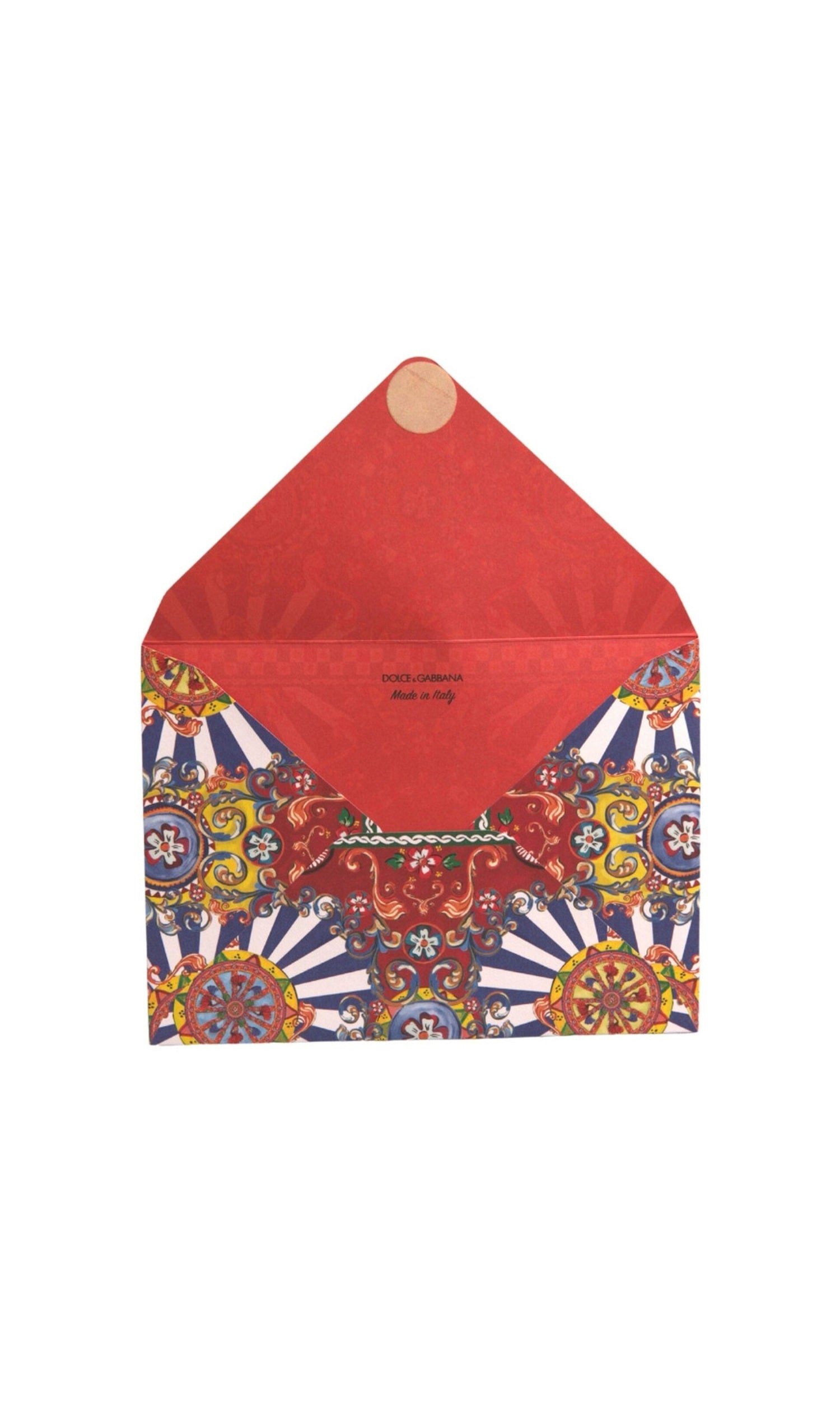 Dolce & Gabbana Carretto Siciliano Envelope Post Card Multicolor Holder Glam Steals