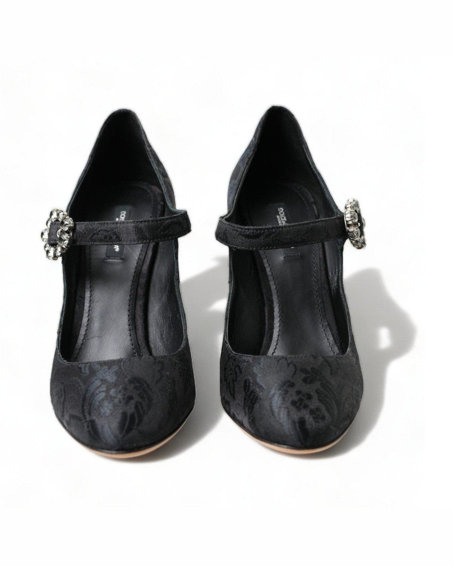 Dolce & Gabbana Chic Brocade Mary Janes Black Pumps Heels