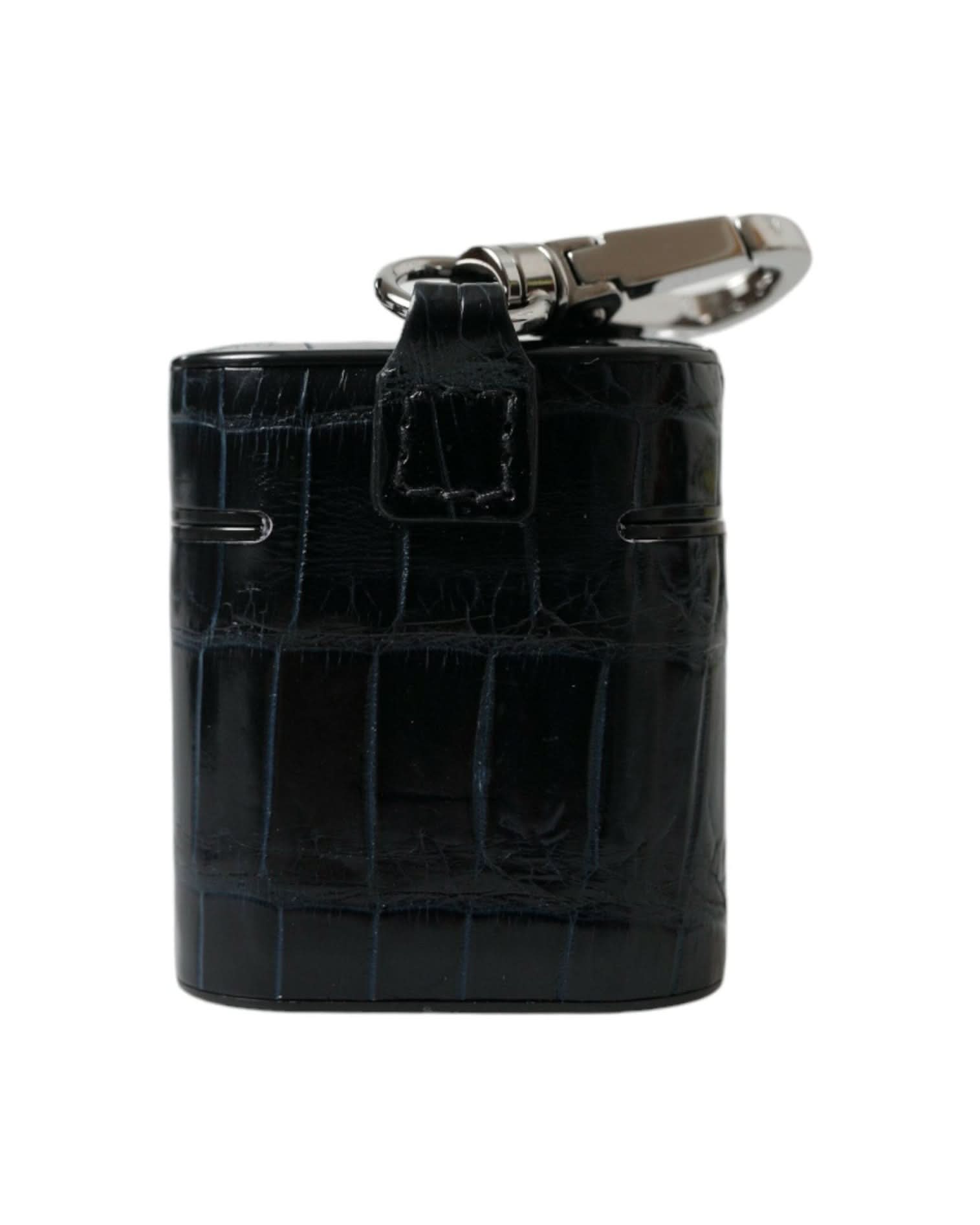 Dolce & Gabbana Chic Crocodile Leather Airpods Case Headphone & Headset Accessories