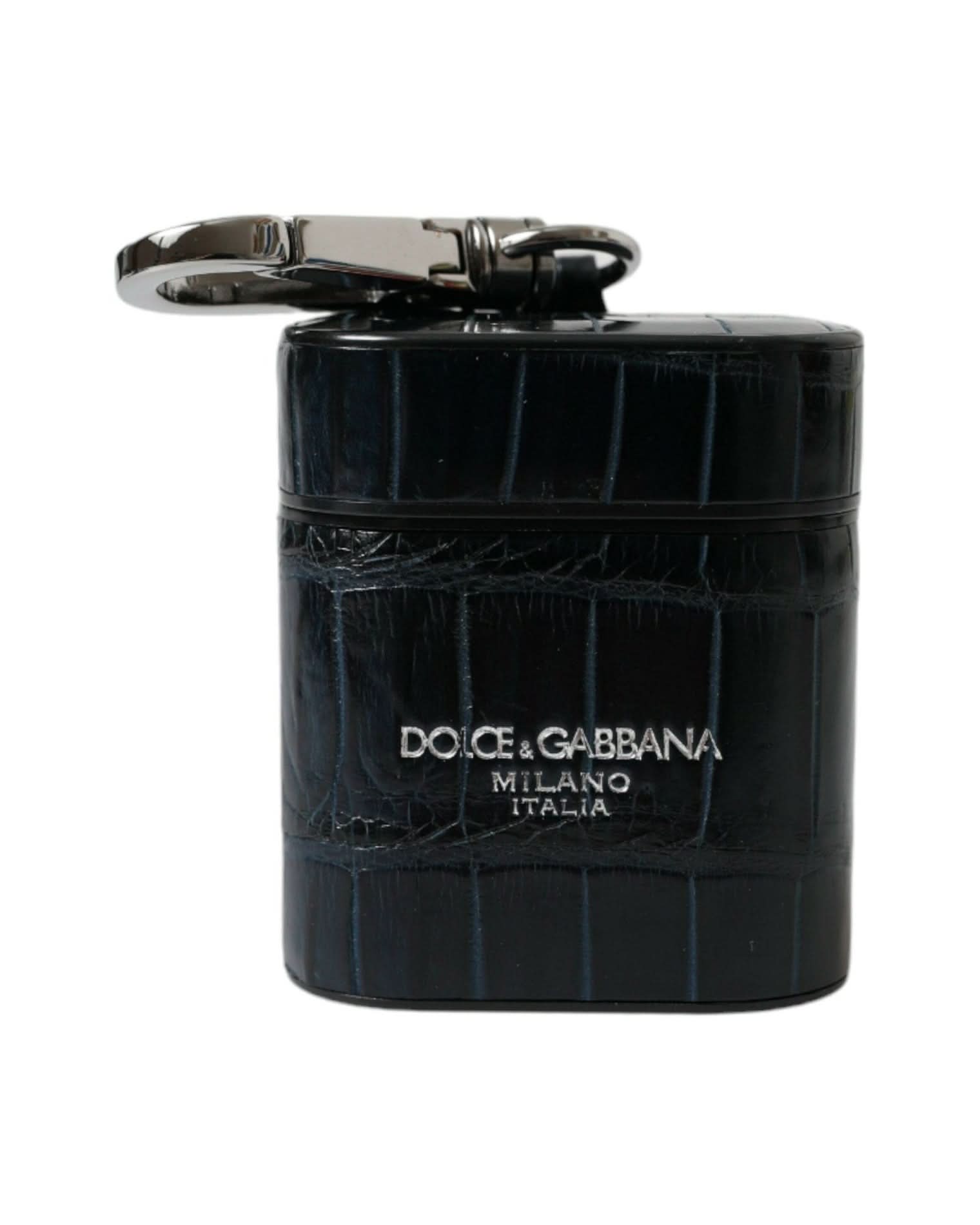 Dolce & Gabbana Chic Crocodile Leather Airpods Case Headphone & Headset Accessories