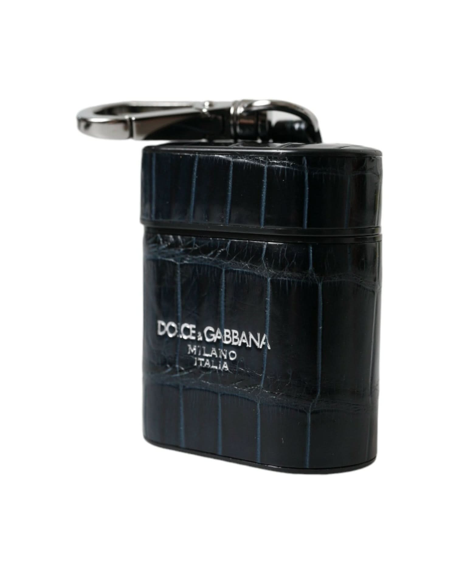 Dolce & Gabbana Chic Crocodile Leather Airpods Case Headphone & Headset Accessories