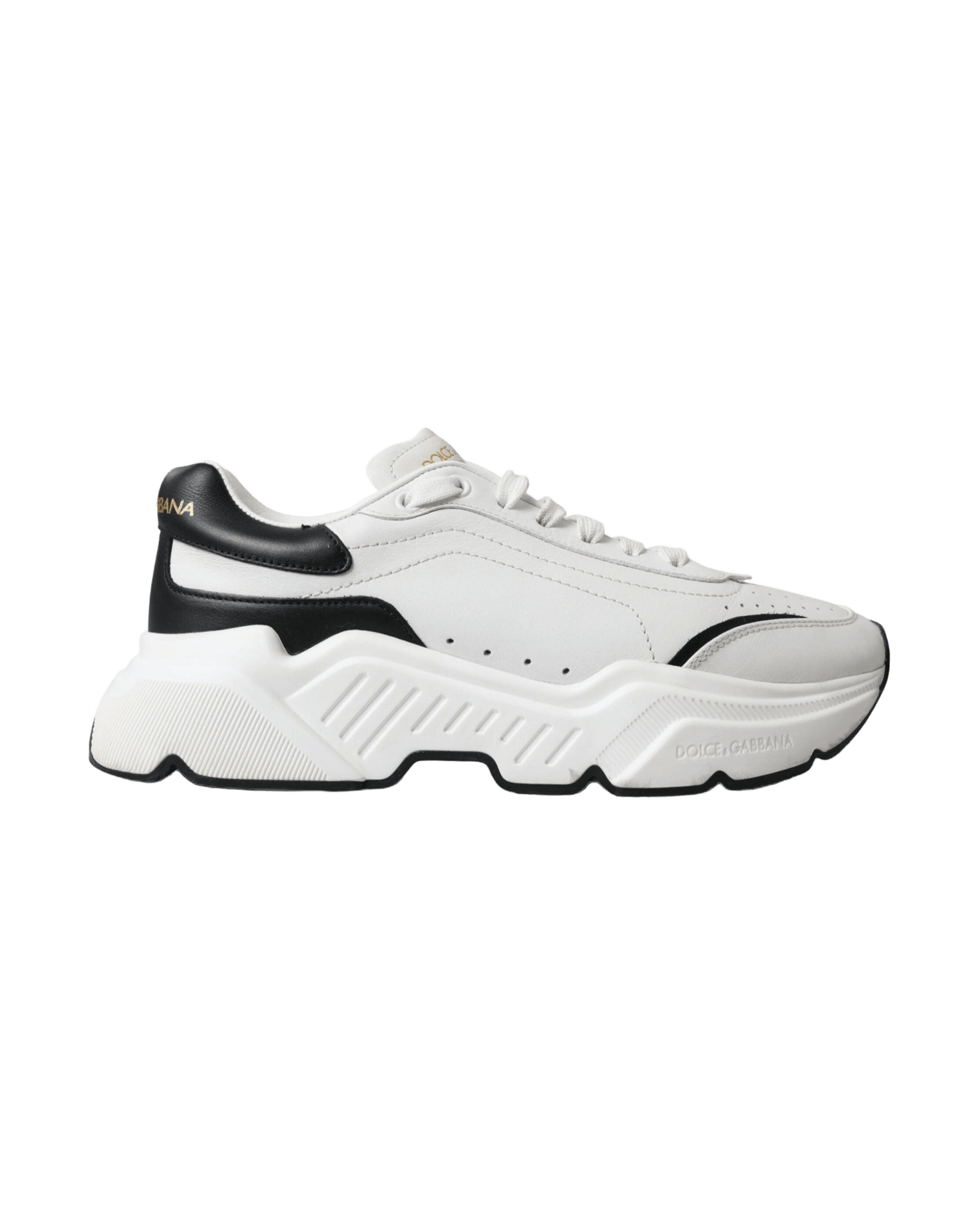 Dolce & Gabbana Chic & Daymaster Leather Black White Sneakers Glam Steals