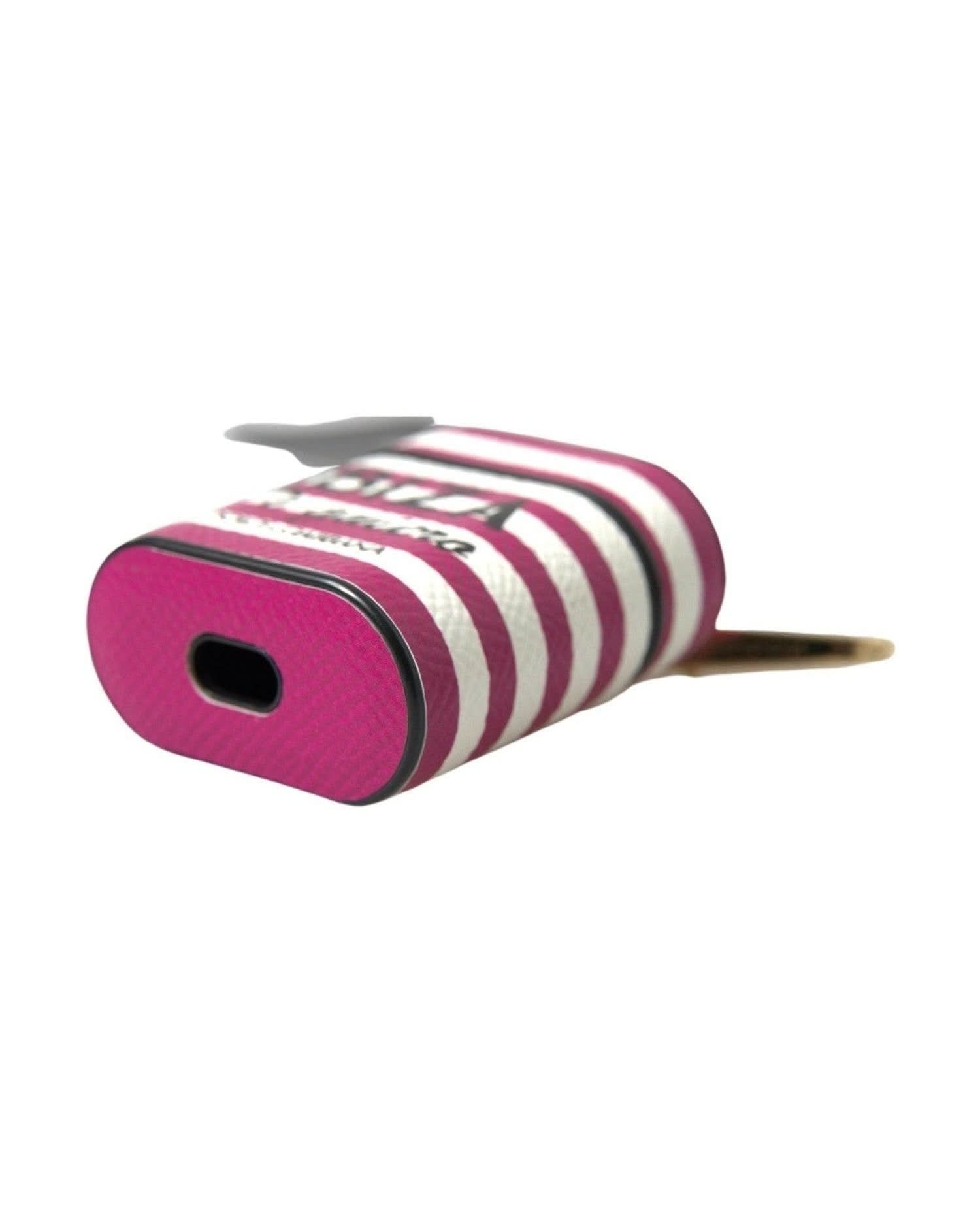 Dolce & Gabbana Chic Leather Airpods Fuchsia Case Headphone & Headset Accessories
