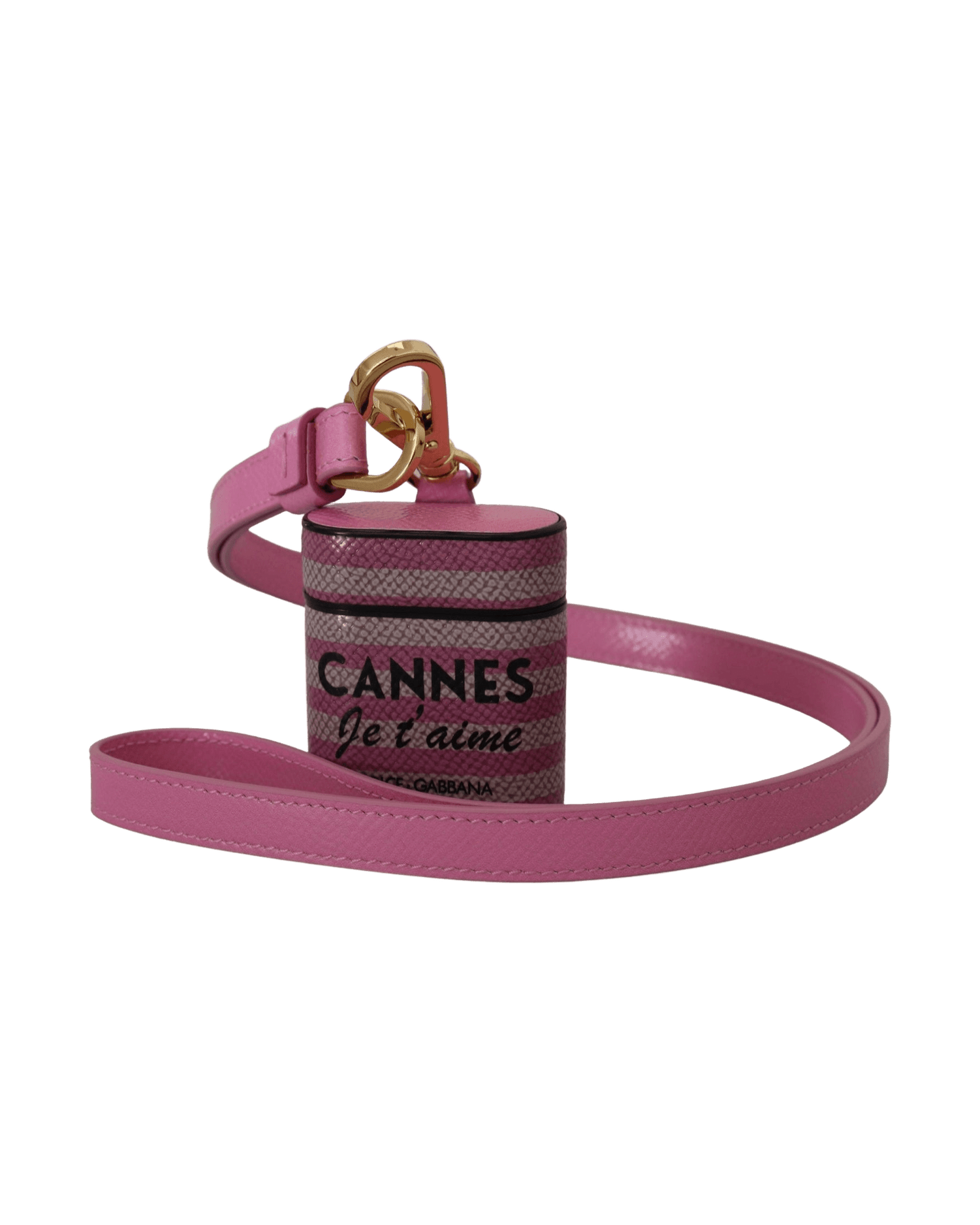 Dolce & Gabbana Pink Chic Leather Airpods Case Headphone & Headset Accessories
